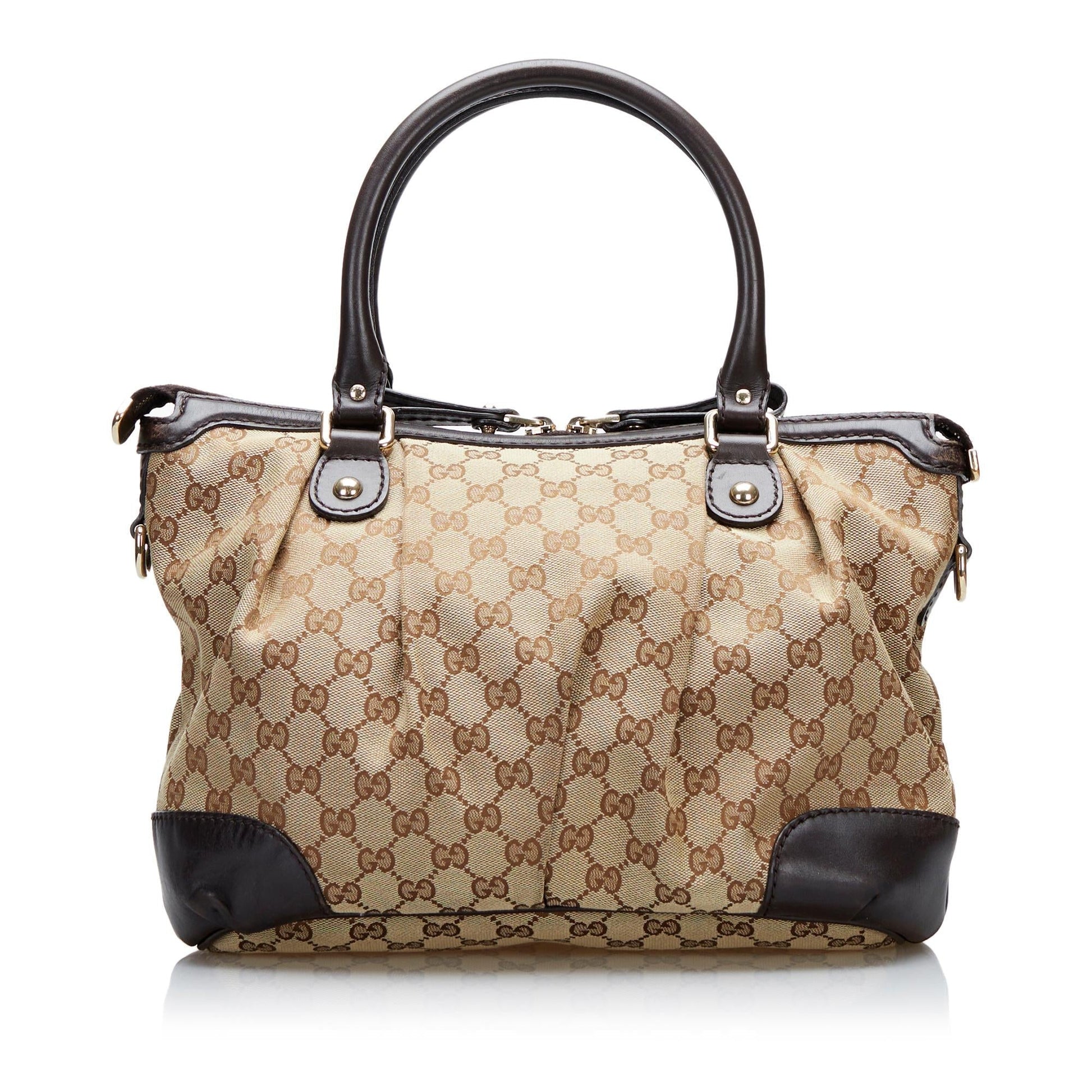 Gucci GG Sukey SHG Canvas Brown Satchel Bag
