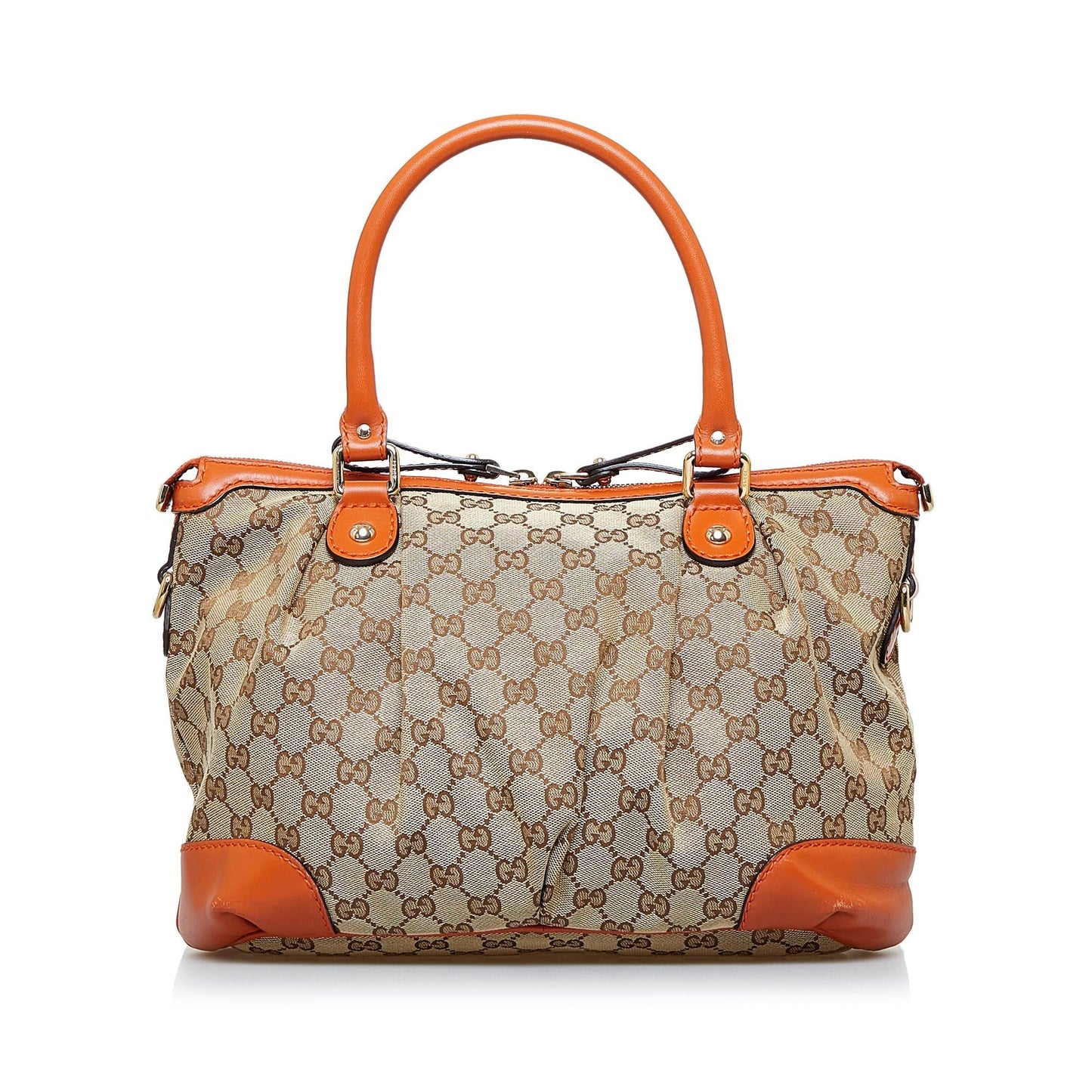 Gucci GG Sukey SHG-FQKJj5 Canvas Brown Satchel Bag