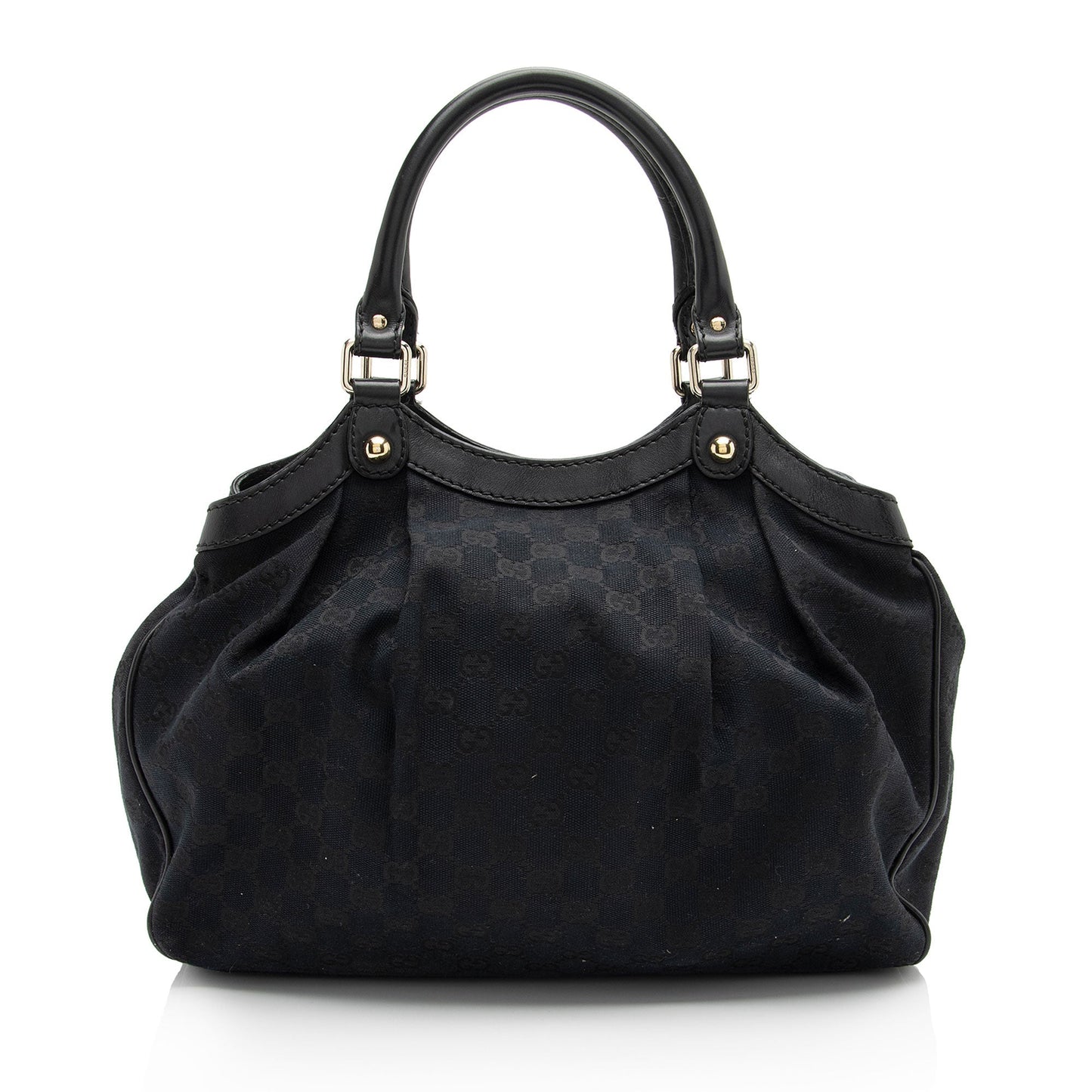Gucci GG Sukey SHF-cYxwRU Leather Canvas Black Medium Tote Bag