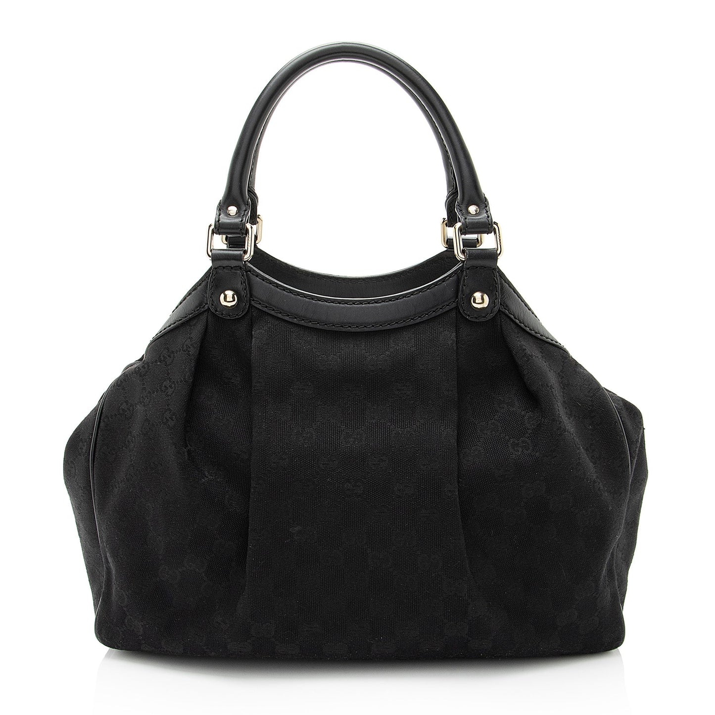 Gucci GG Sukey Leather Canvas Black Medium Tote Bag