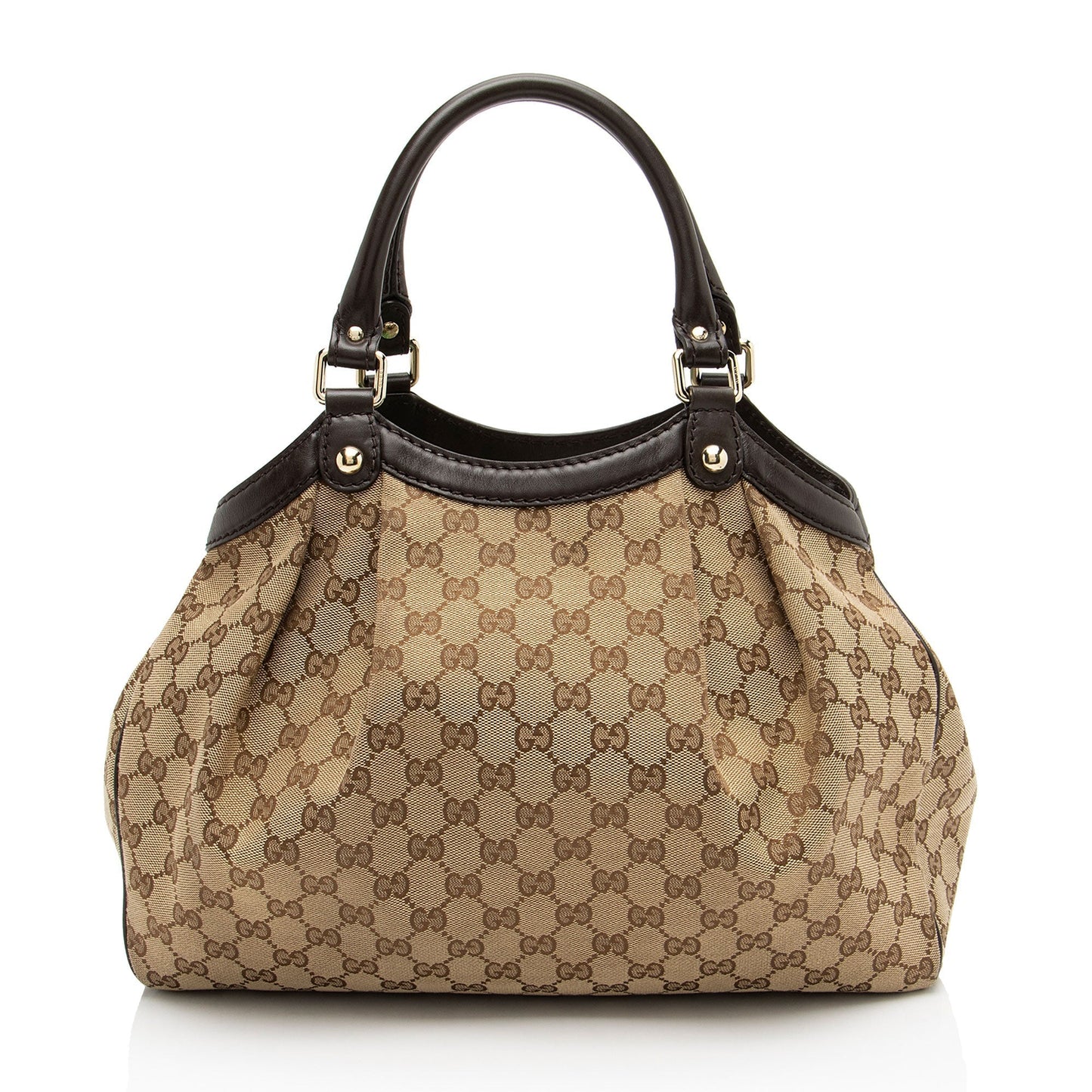 Gucci GG Sukey Leather Canvas Brown Beige Tote Bag Tote 3