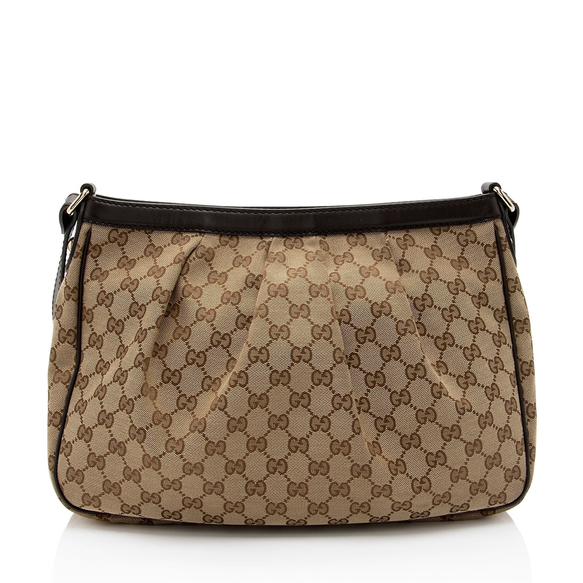 Gucci GG Sukey Messenger SHF-RoGEPi Leather Canvas Brown Beige Shoulder Bag