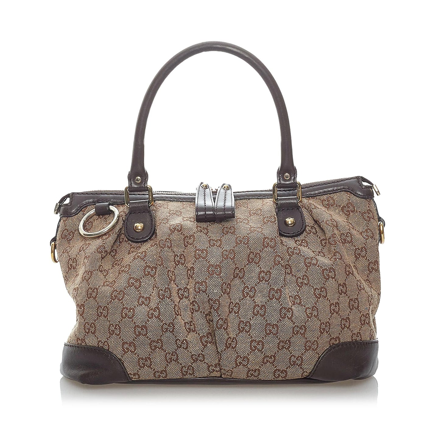 Gucci GG Sukey SHG Canvas Brown Satchel Bag 3