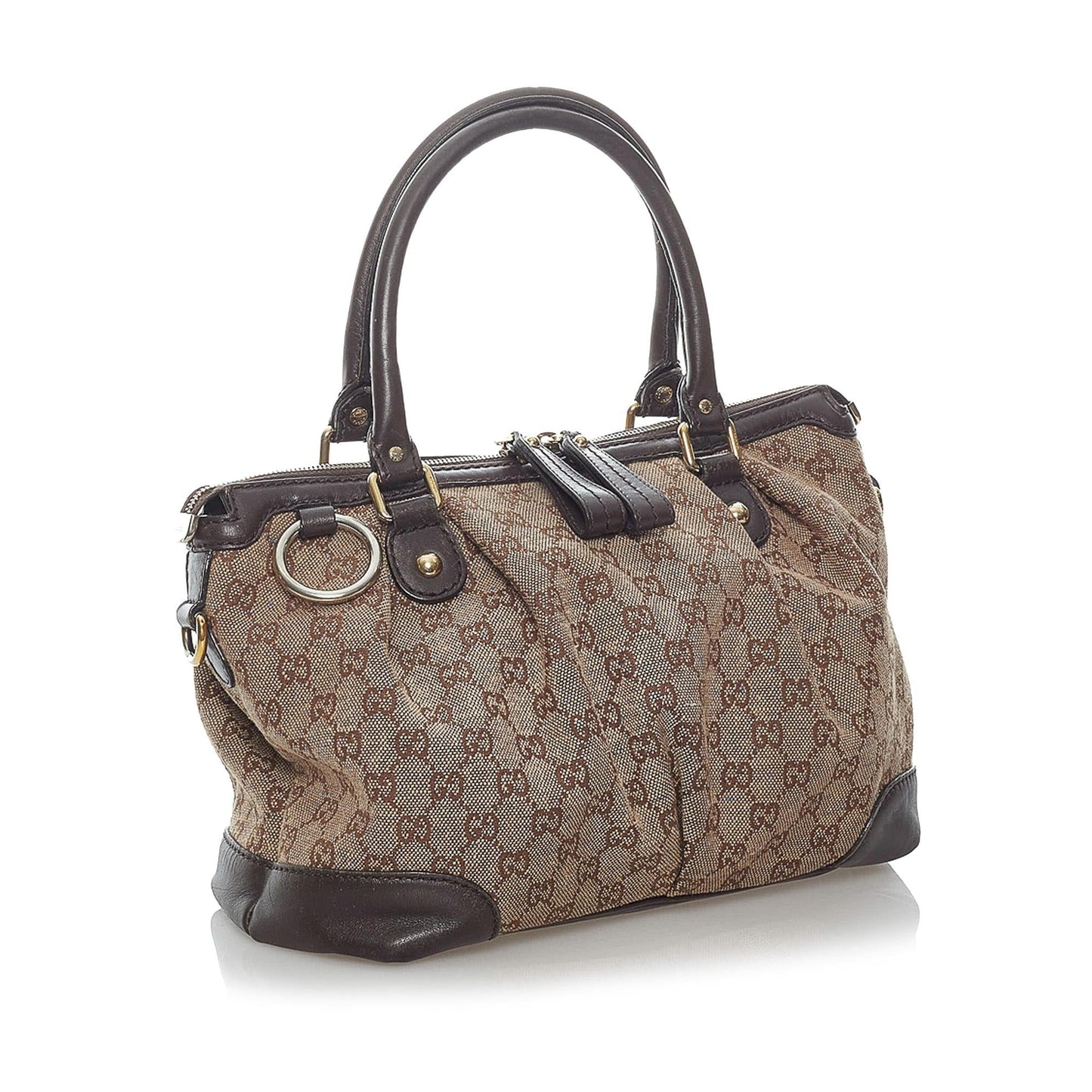Gucci GG Sukey SHG Canvas Brown Satchel Bag 3