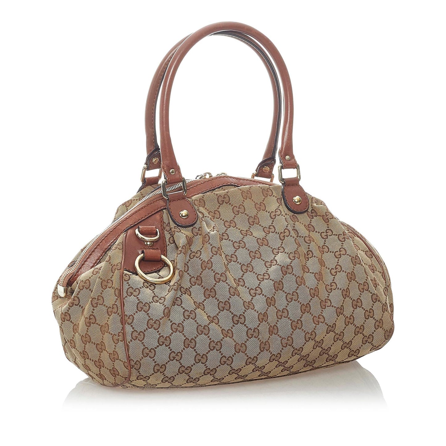 Gucci GG Sukey SHG Canvas Brown Satchel Bag 4