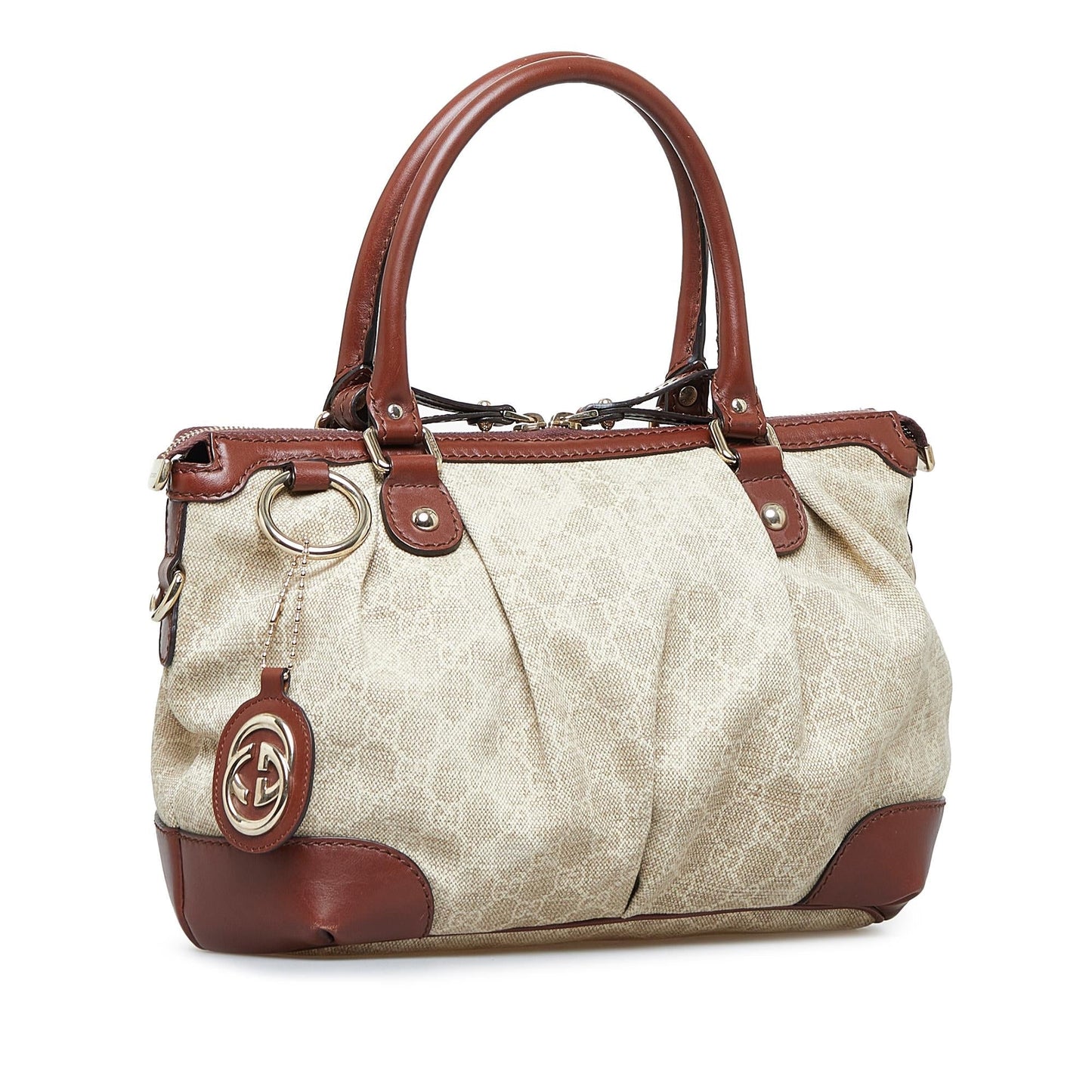 Gucci GG Sukey SHG-M2Kzun Canvas Brown Satchel Bag