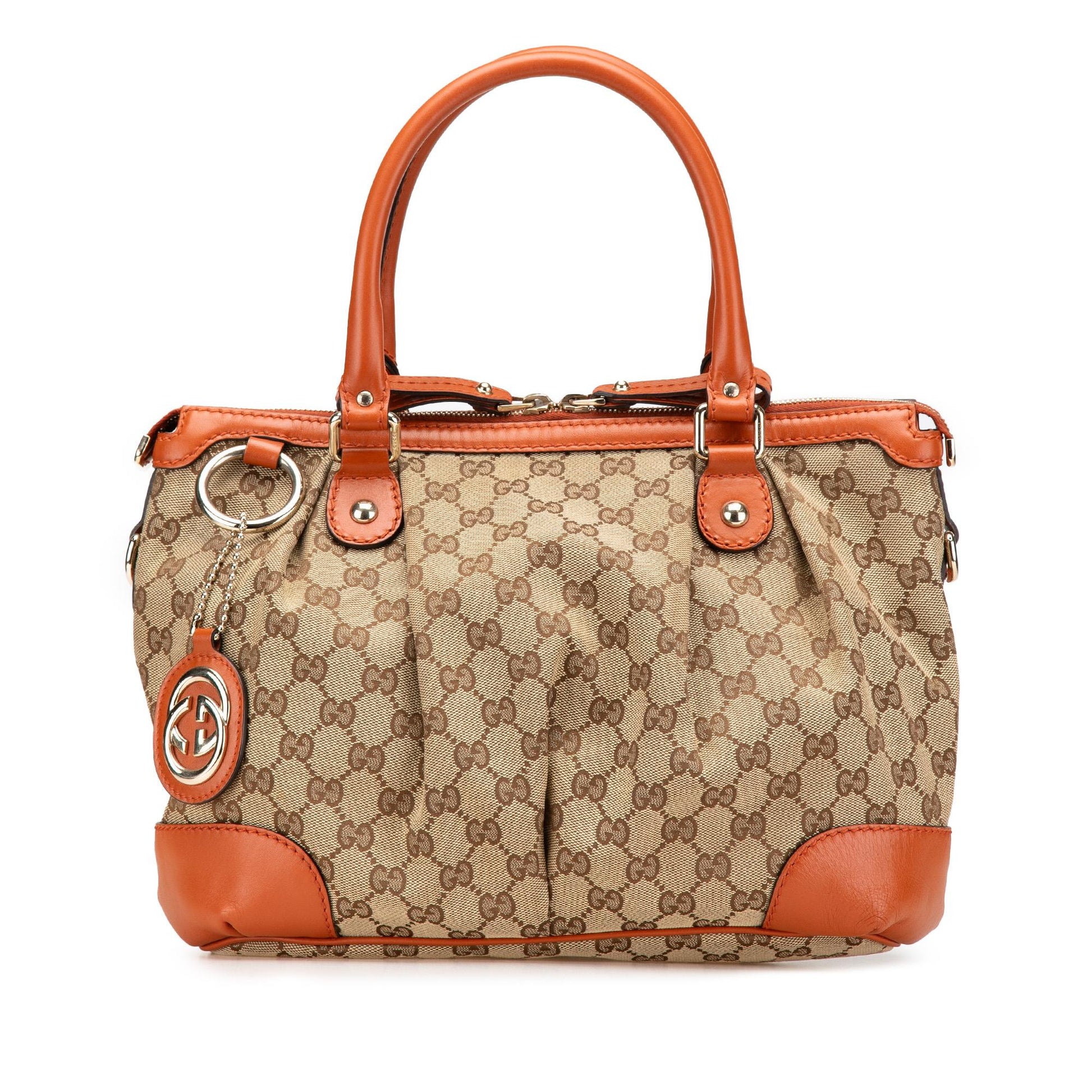 Gucci GG Sukey Canvas Brown Satchel Bag