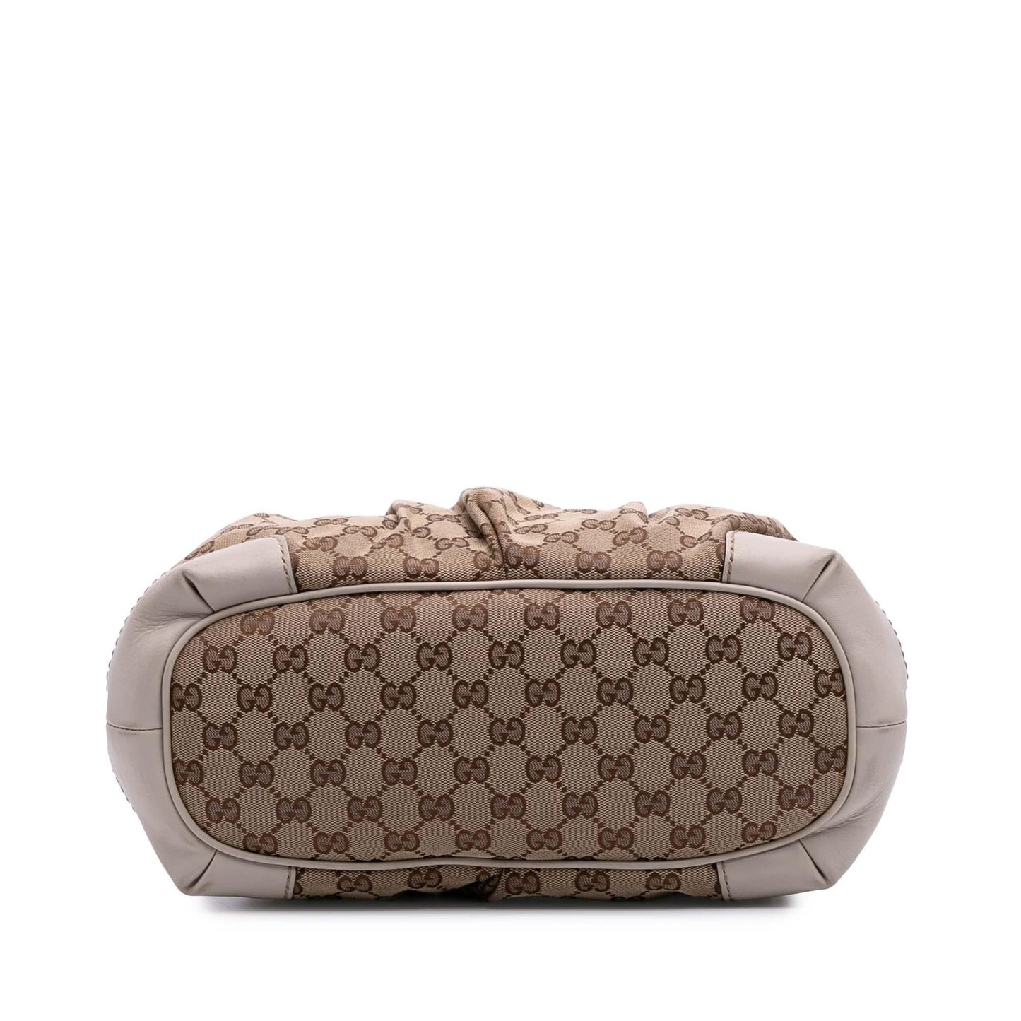 Gucci GG Sukey Canvas Calf White Brown Satchel Bag Satchel 11