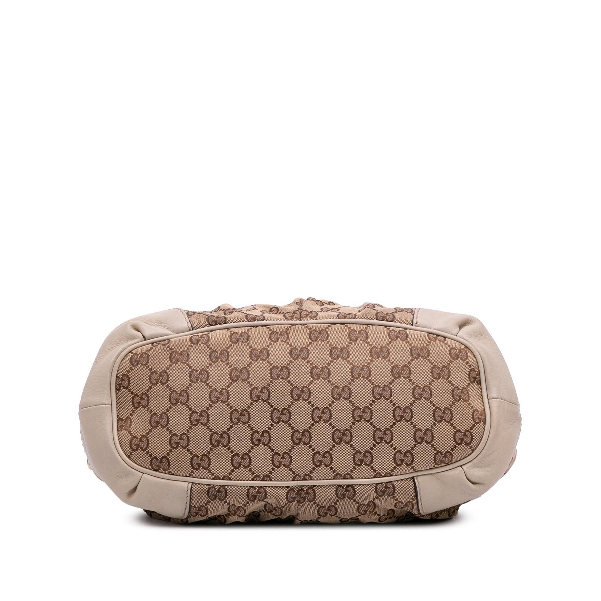 Gucci GG Sukey Canvas Calf Brown Satchel Bag Satchel 12