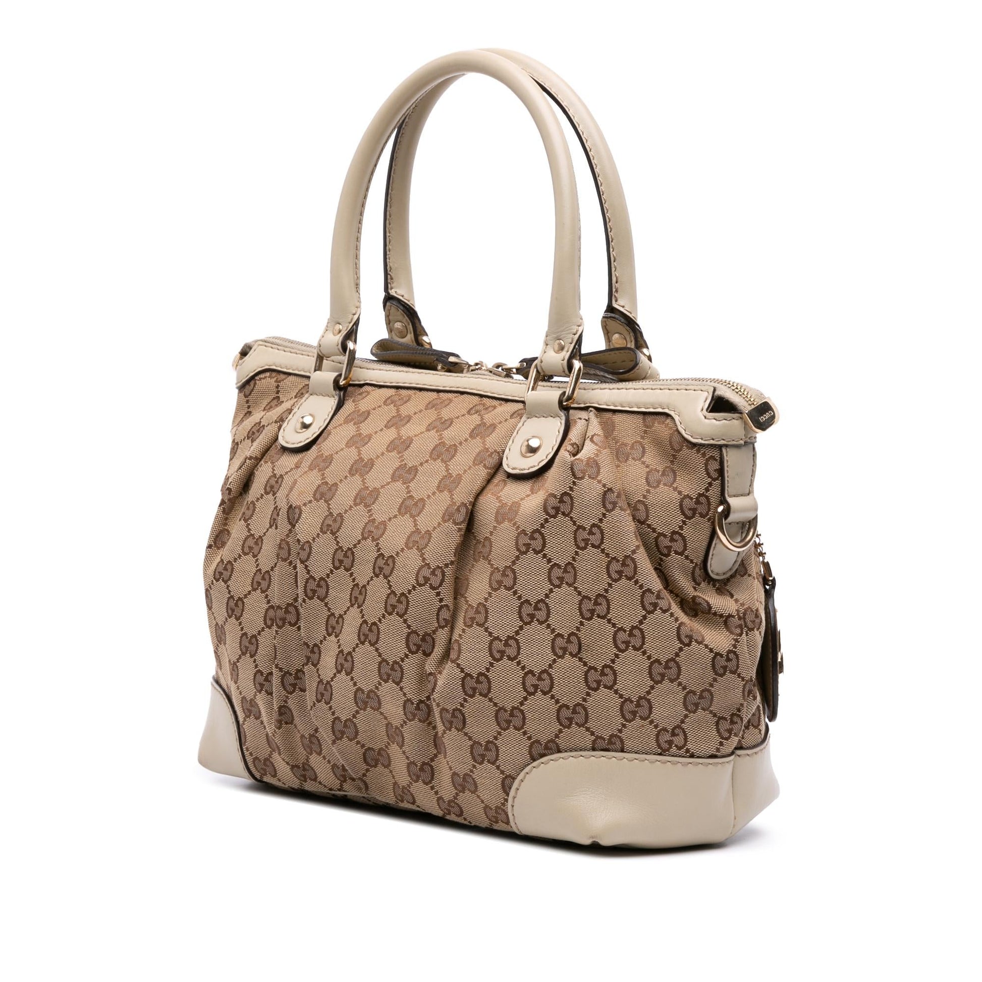 Gucci GG Sukey Canvas Travel Bag Satchel 14