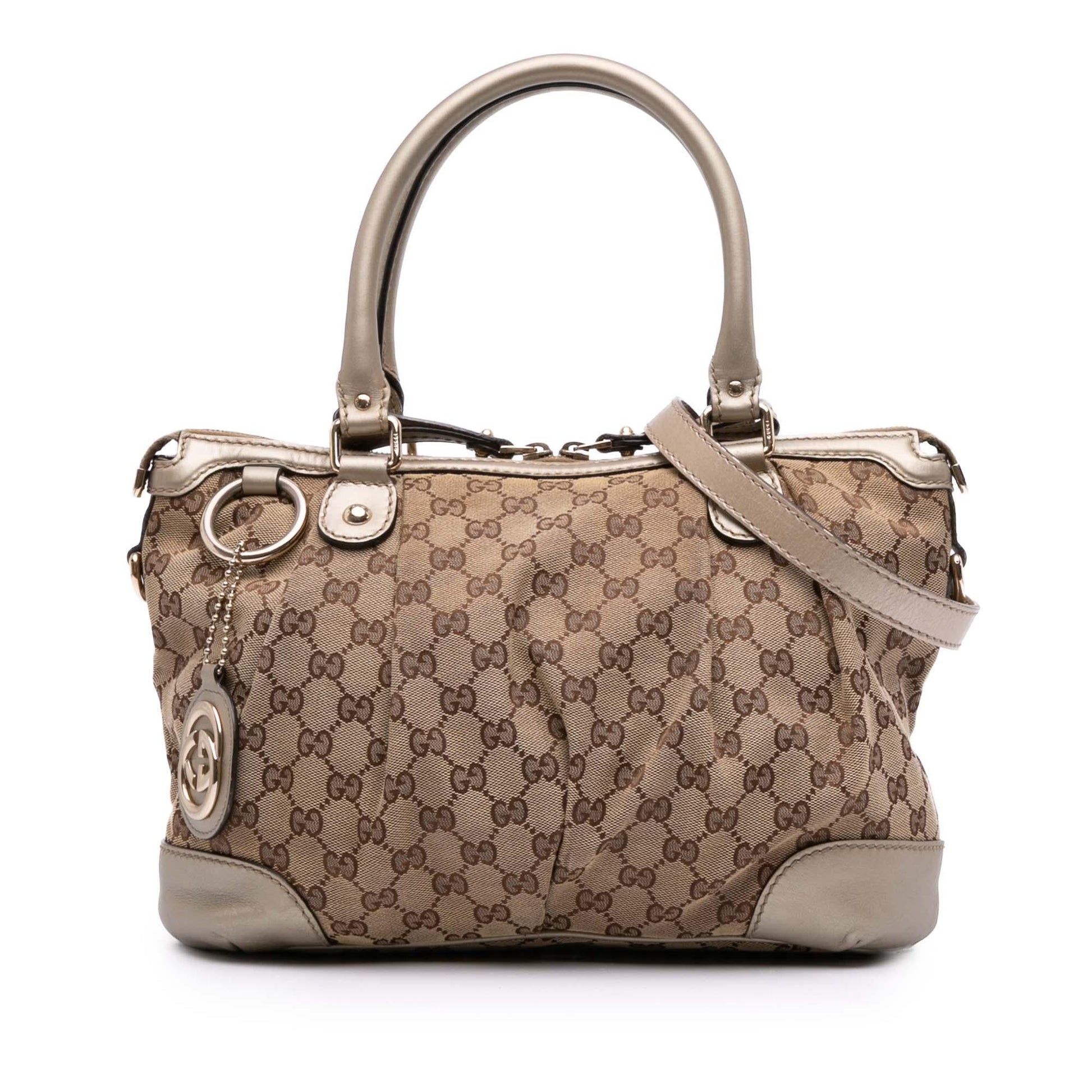 Gucci GG Sukey Canvas Travel Bag Satchel 17