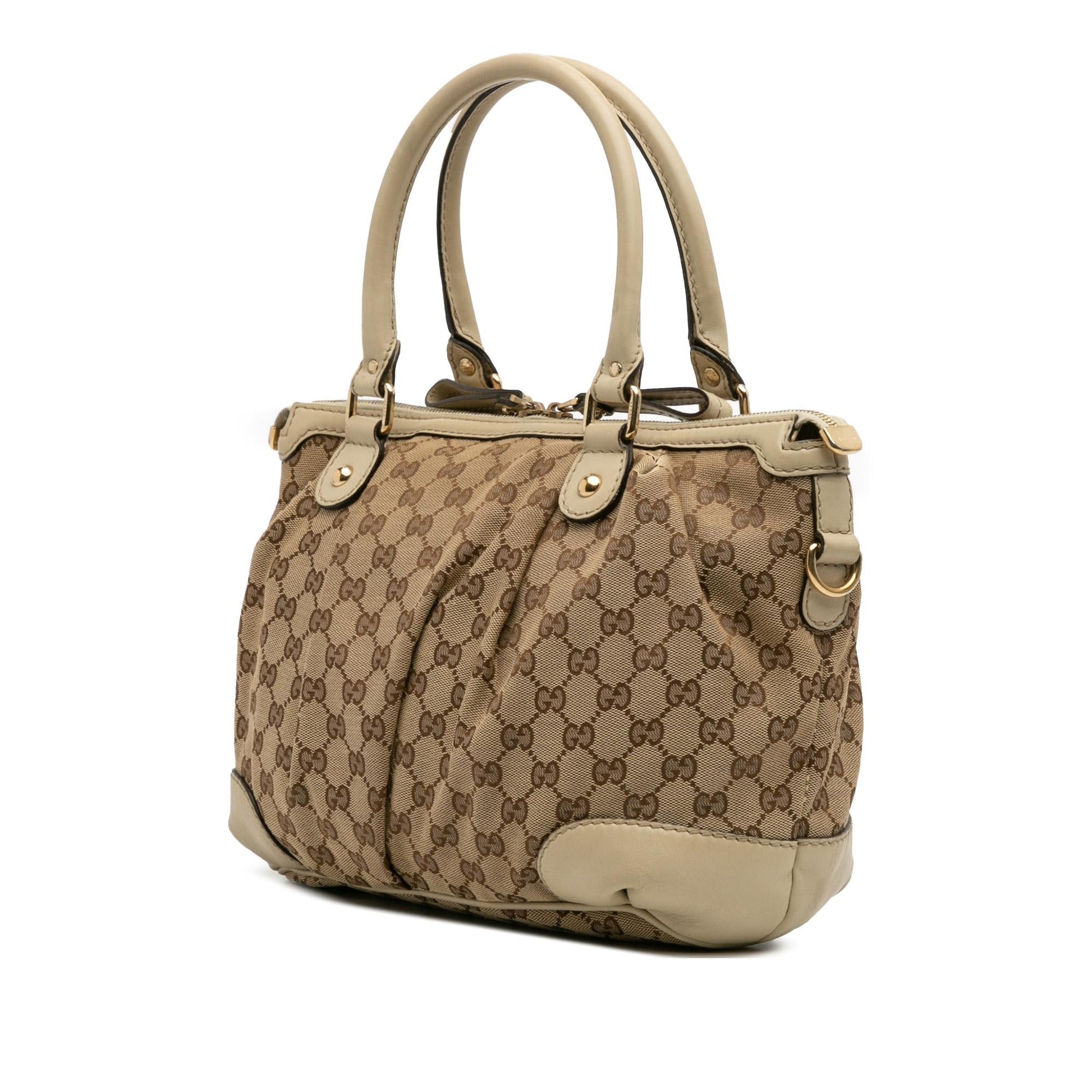 Gucci GG Sukey Canvas Travel Bag Satchel 25