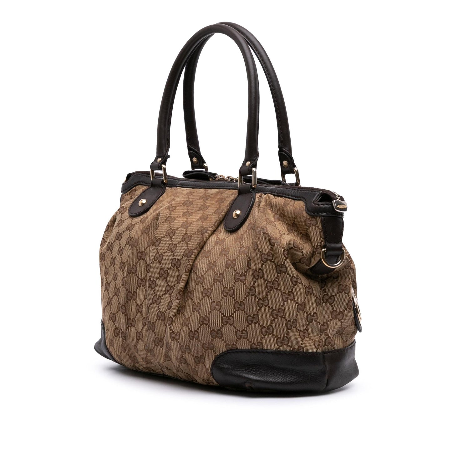 Gucci GG Sukey Canvas Travel Bag Satchel 26