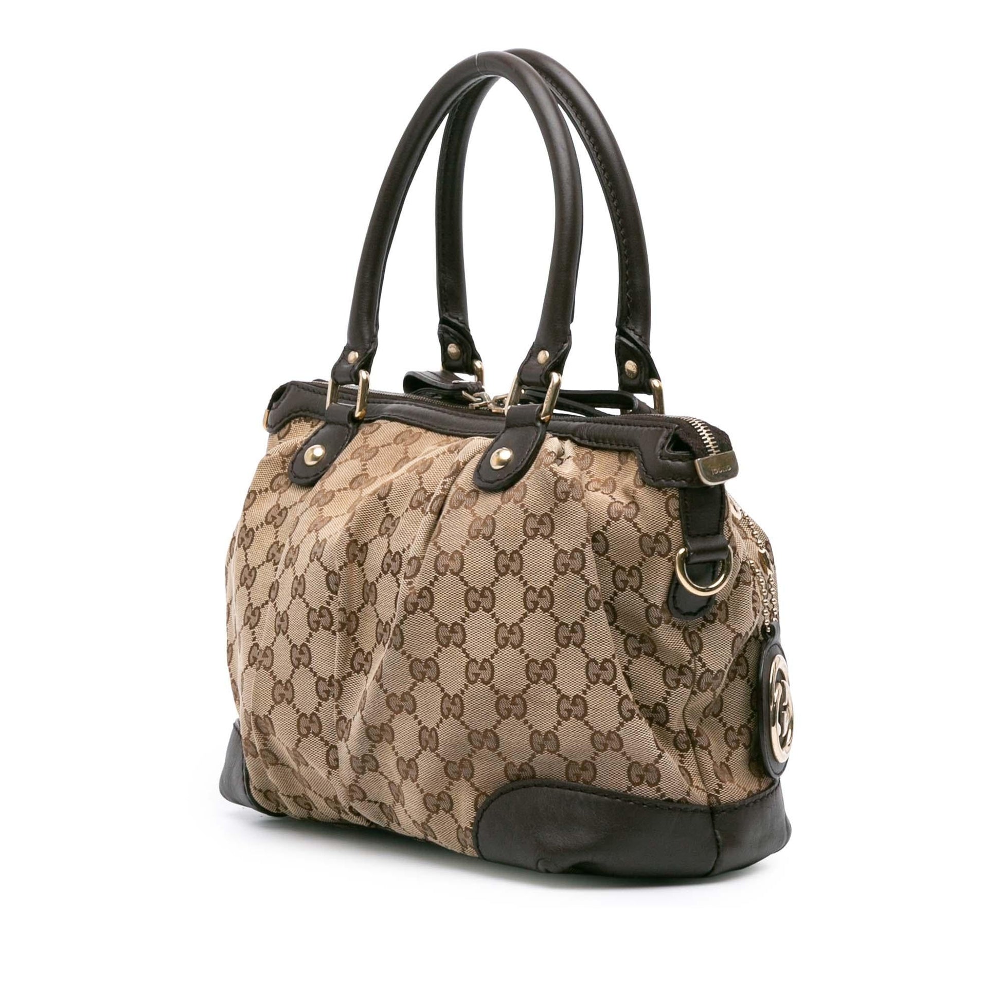 Gucci GG Sukey Canvas Travel Bag Satchel 28