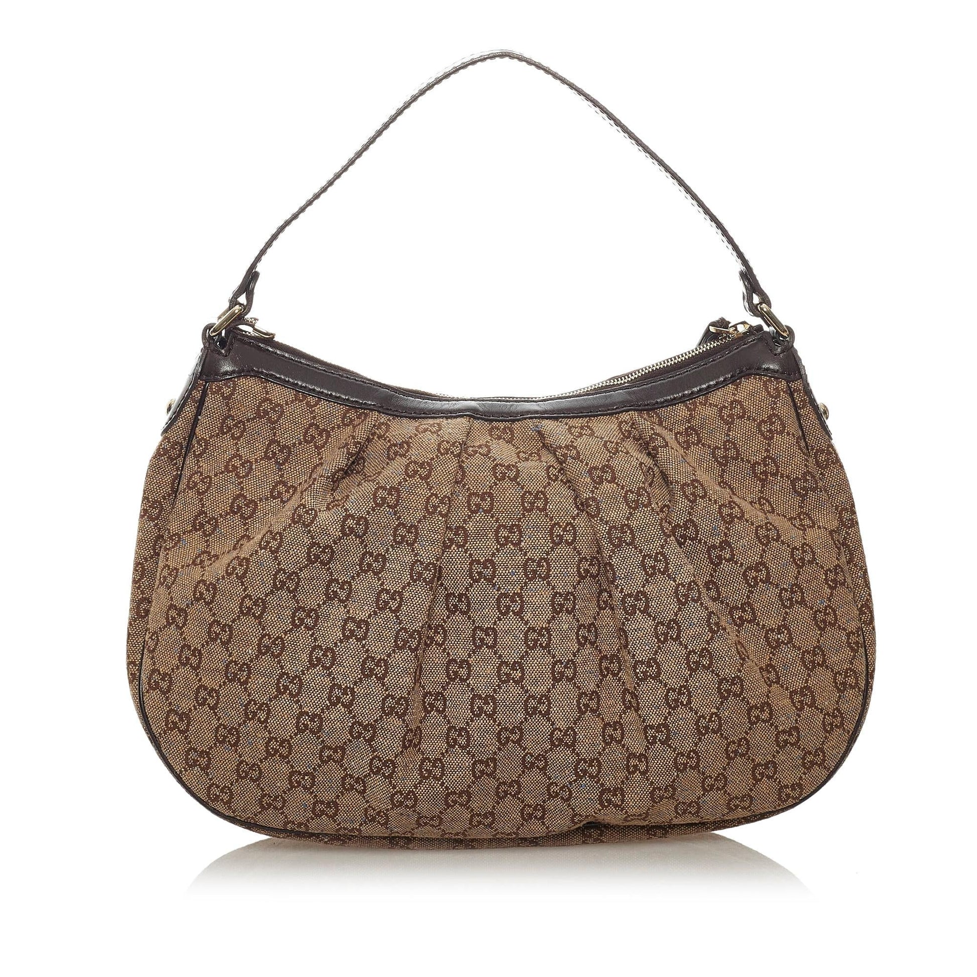 Gucci GG Sukey SHG Canvas Calf Brown Shoulder Bag