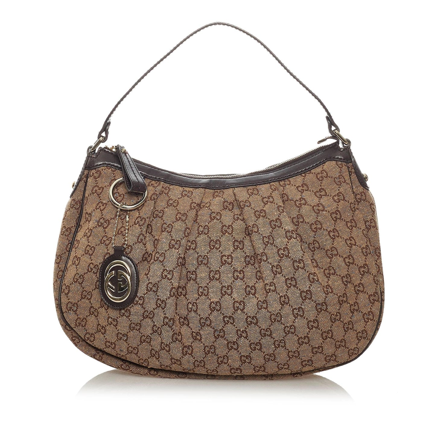 Gucci GG Sukey SHG Canvas Calf Brown Shoulder Bag