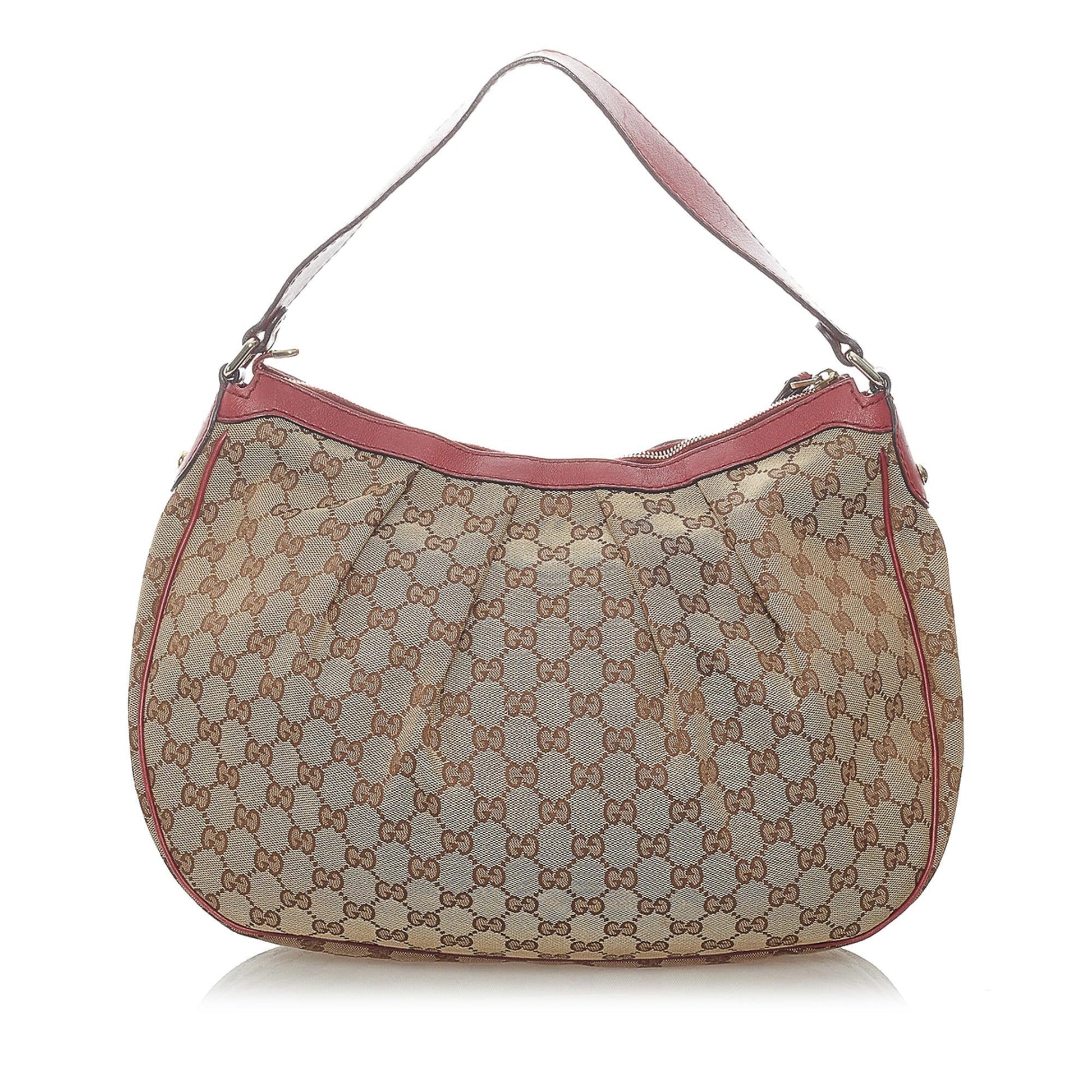 Gucci GG Sukey SHG Canvas Brown Red Shoulder Bag