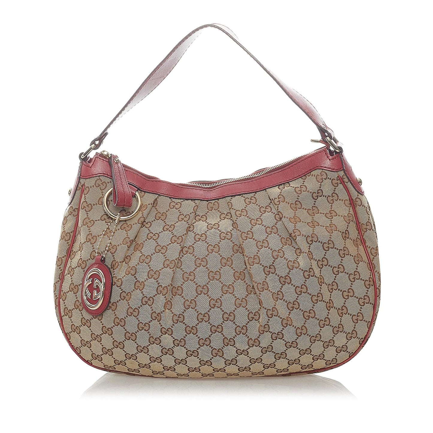 Gucci GG Sukey SHG-dw2gfY Canvas Brown Red Shoulder Bag