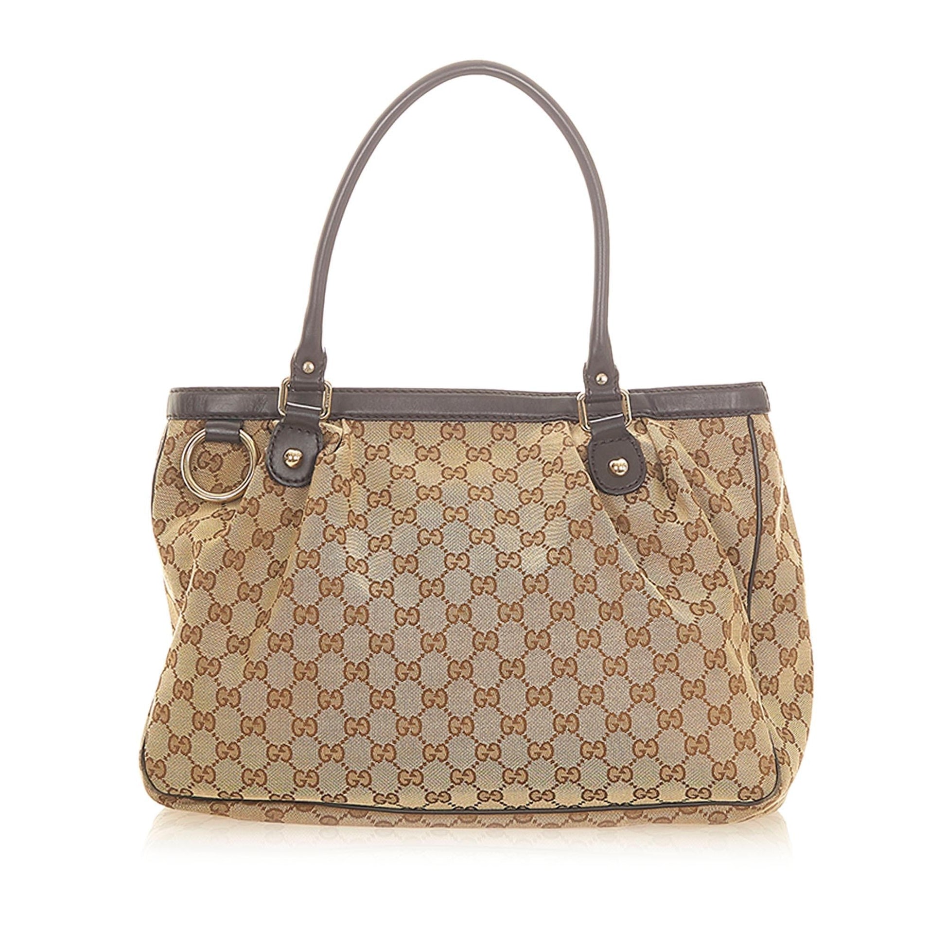Gucci GG Sukey SHG Canvas Brown Tote Bag Bag Shg