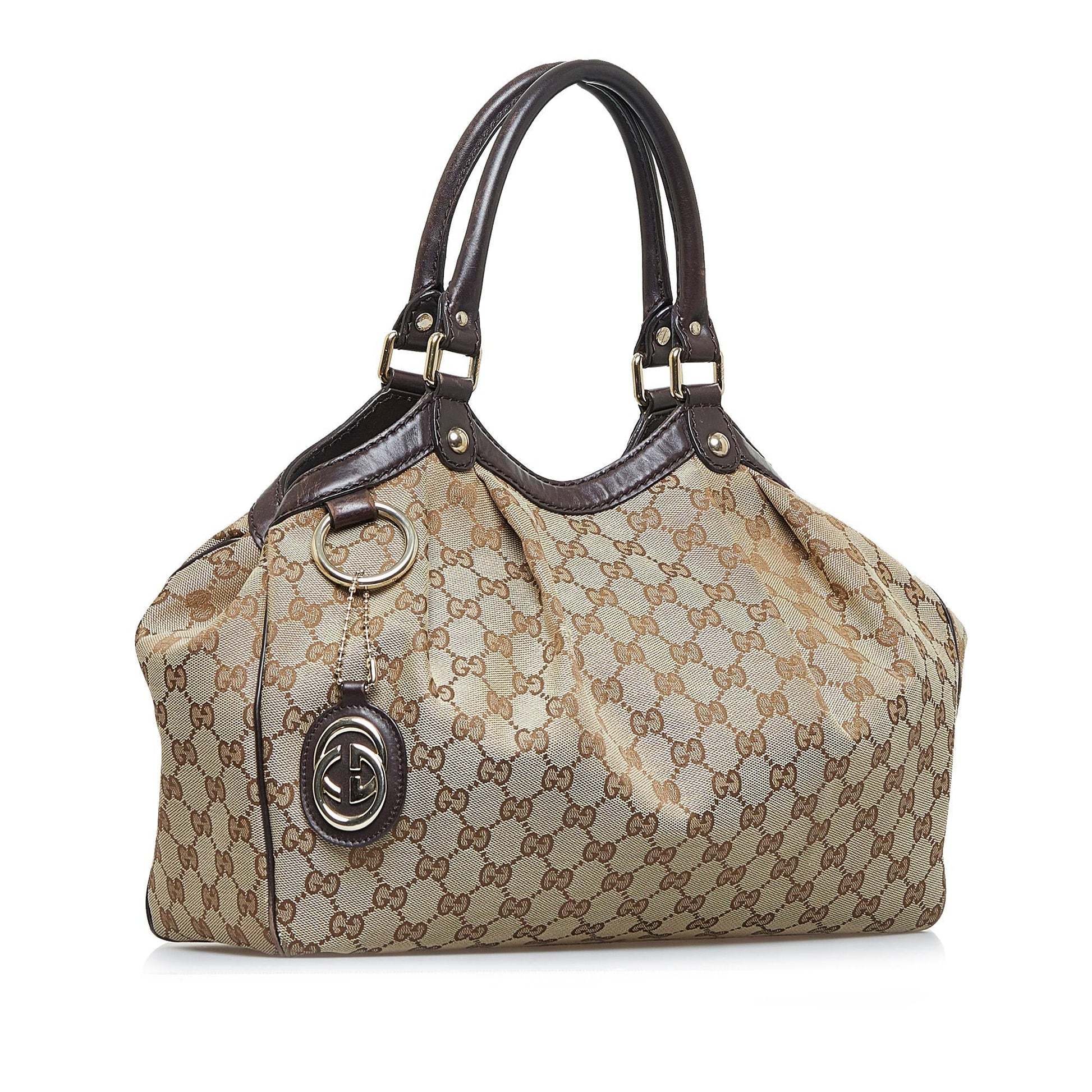 Gucci GG Sukey SHG-pqL1Sc Canvas Brown Tote Bag
