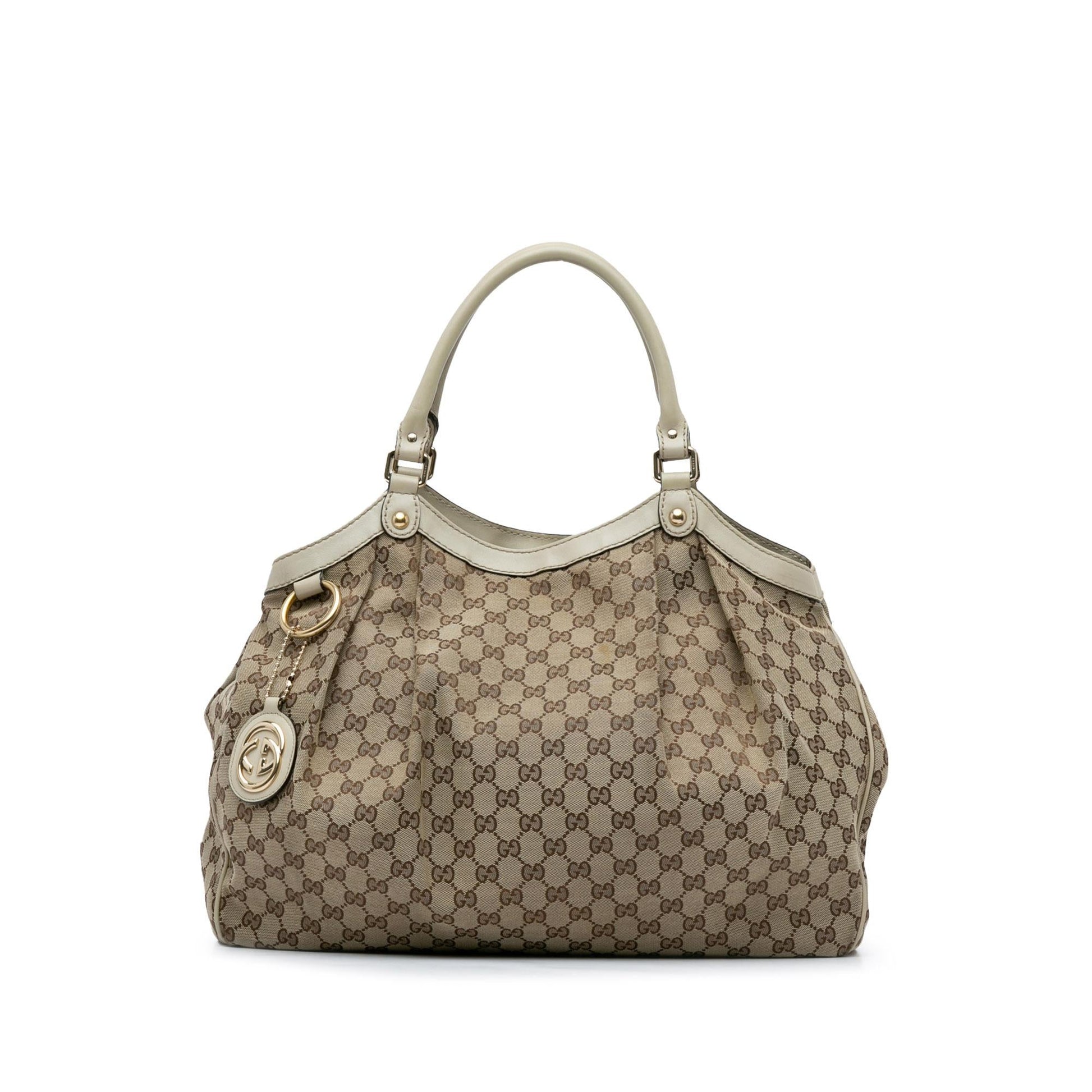 Gucci GG Sukey SHG-7pSVx4 Canvas Brown Tote Bag