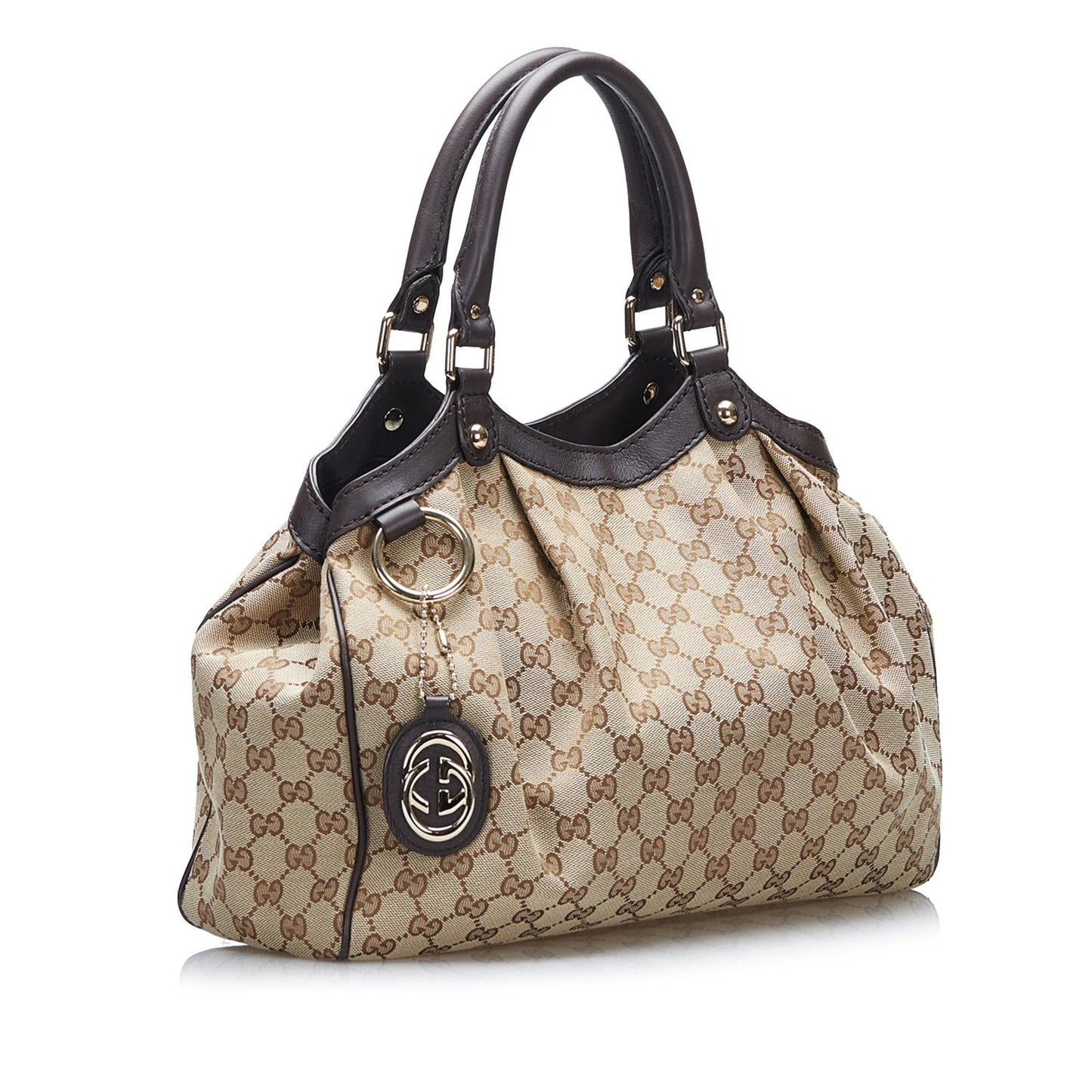 Gucci GG Sukey SHG-wl38gU Canvas Brown Tote Bag