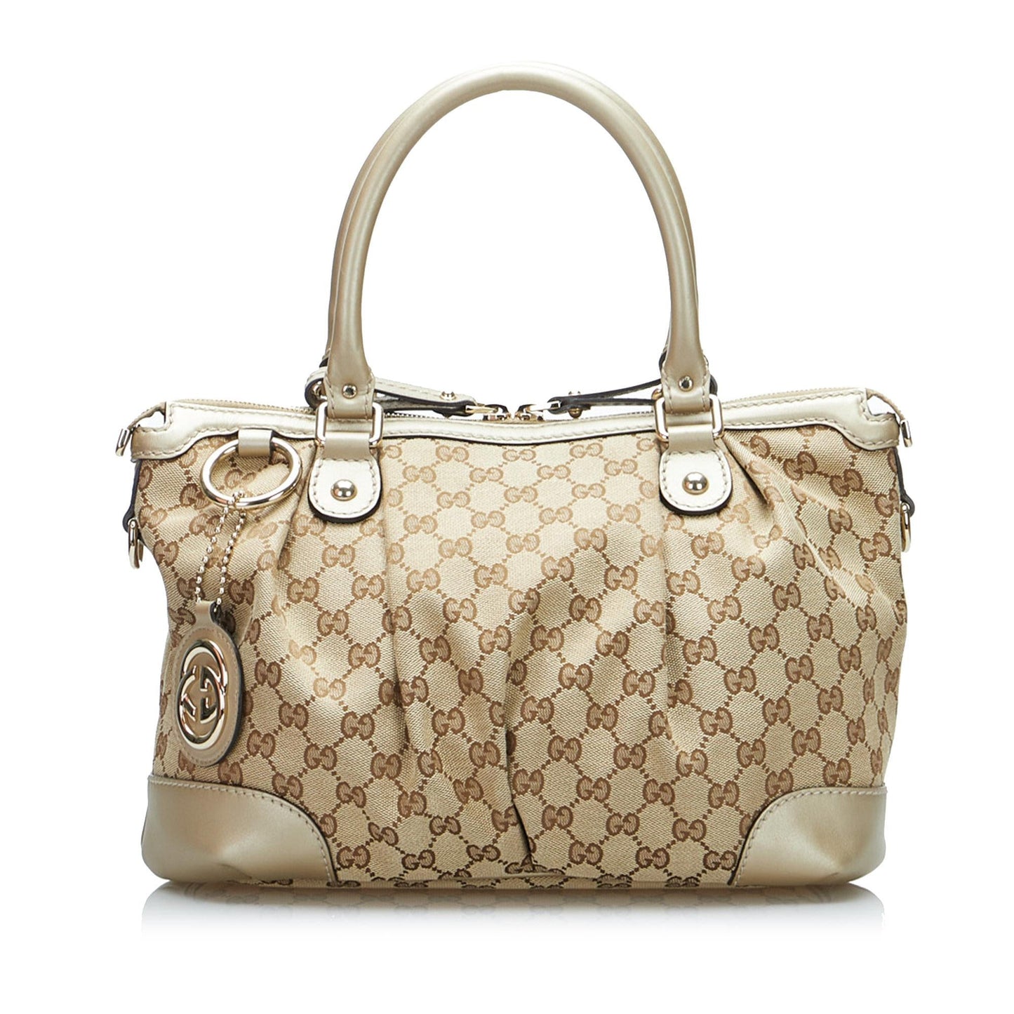 Gucci GG Sukey SHG-5XQ8oh Canvas Brown Satchel Bag