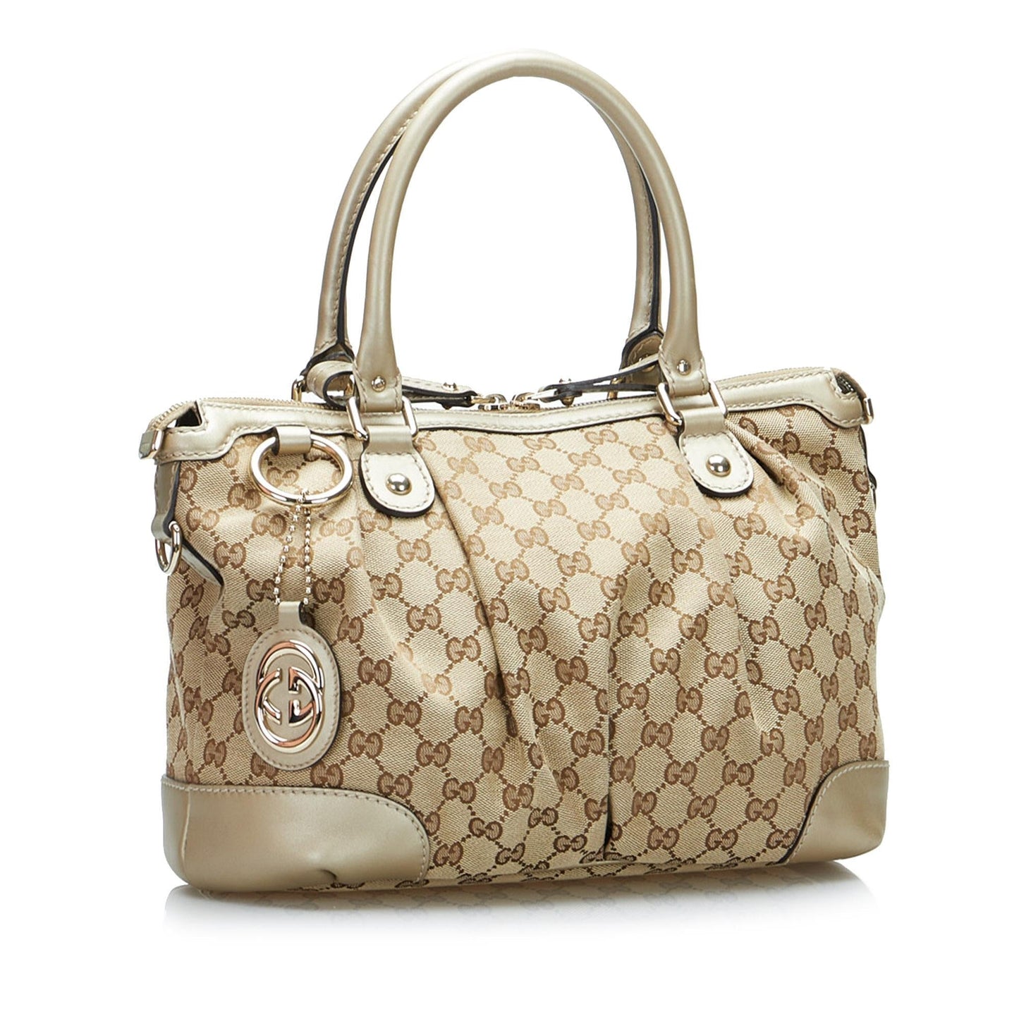Gucci GG Sukey SHG-5XQ8oh Canvas Brown Satchel Bag