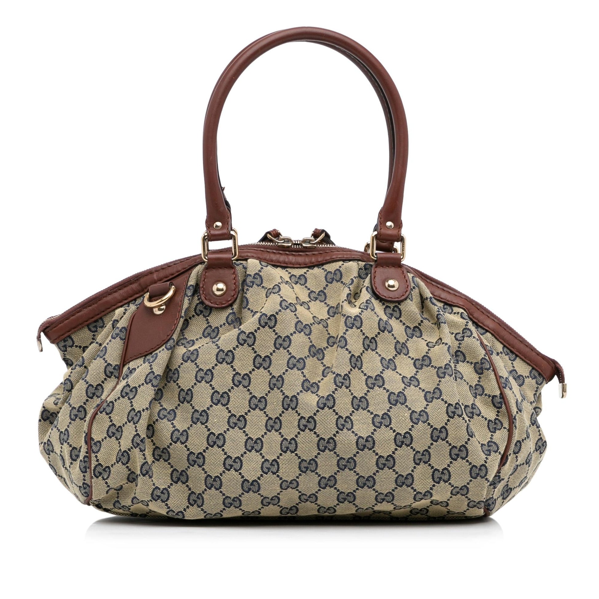 Gucci GG Sukey SHG-341MXF Canvas Brown Satchel Bag