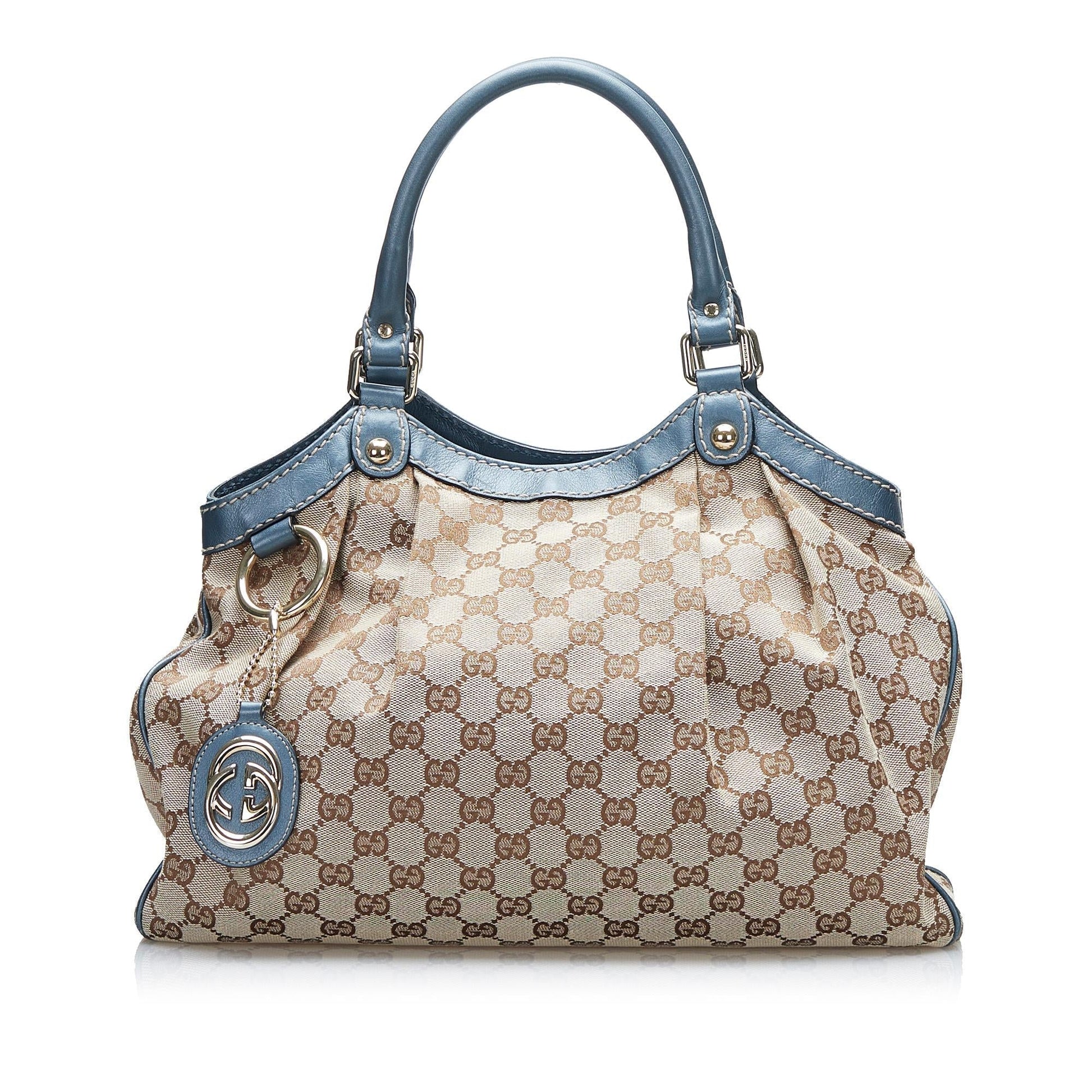 Gucci GG Sukey SHG-zkLa3S Canvas Brown Satchel Bag