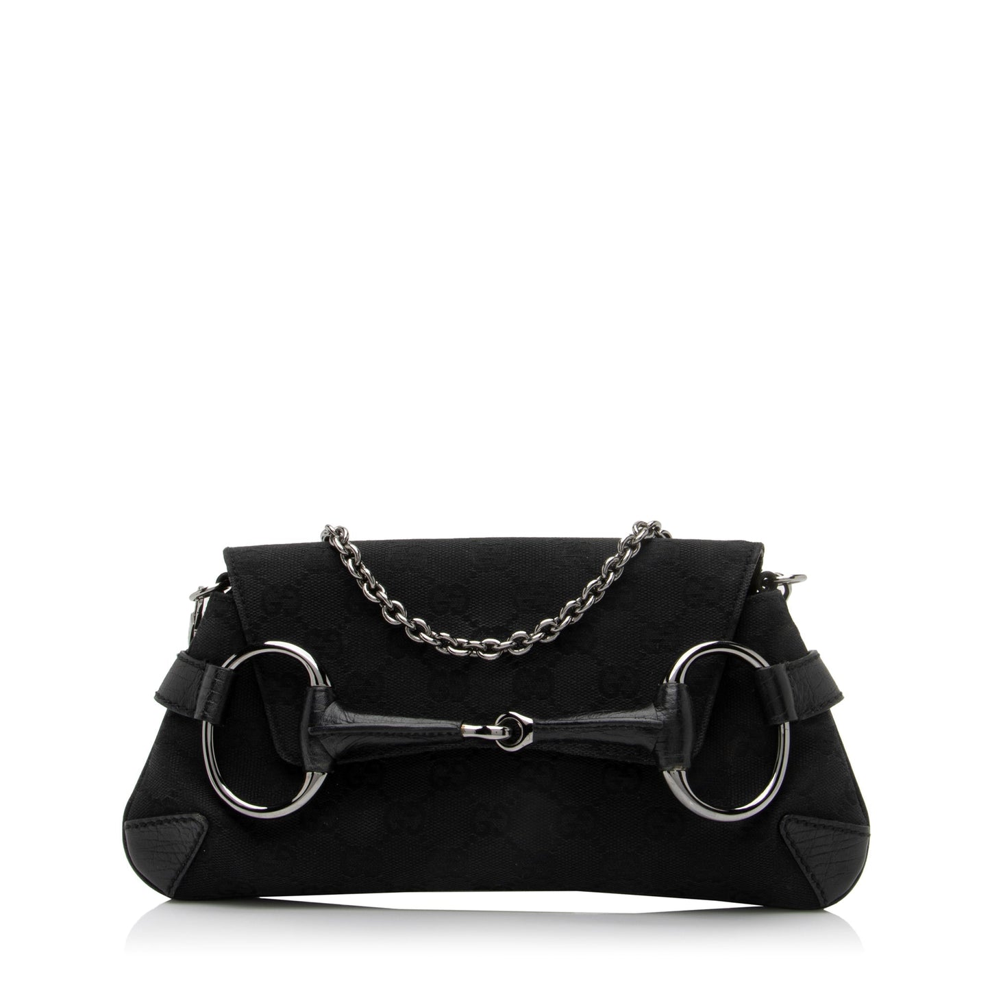 Gucci GG Tom Ford Horsebit SHF Leather Canvas Black Clutch Bag