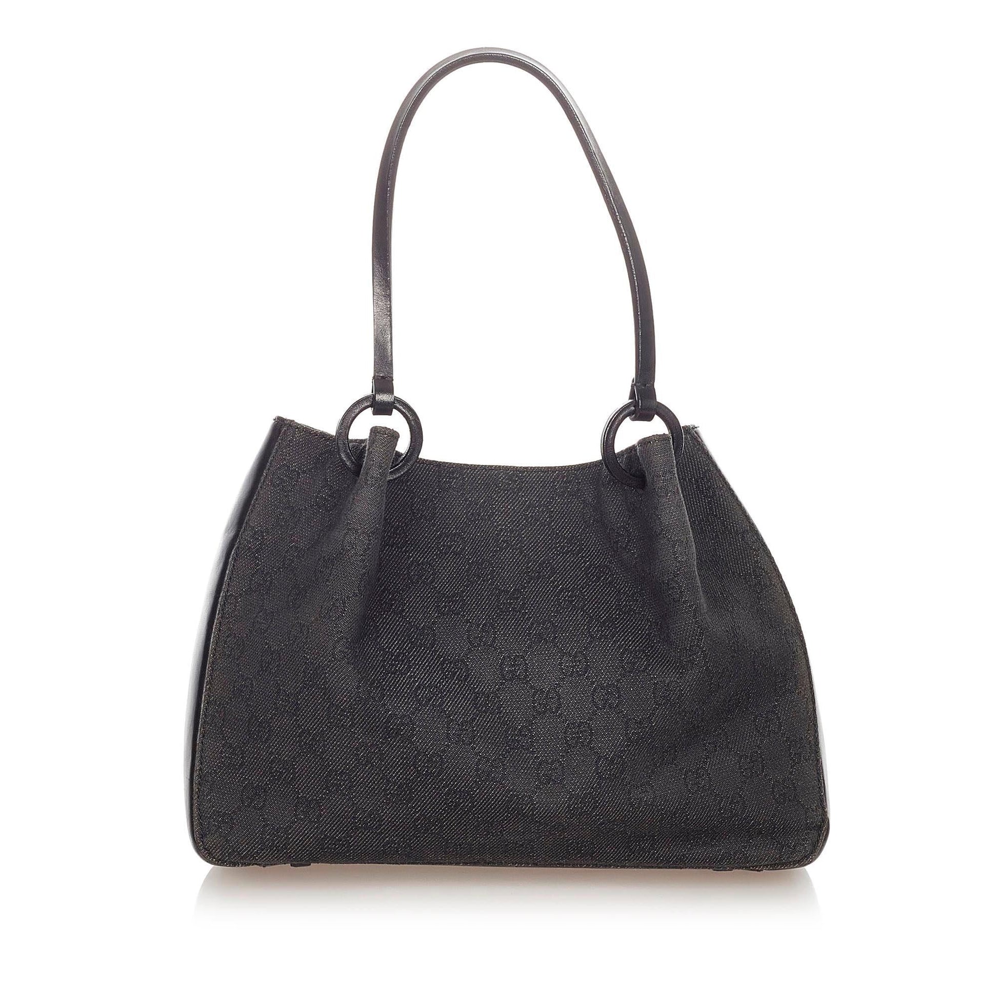 Gucci GG SHG Canvas Black Tote Bag 14