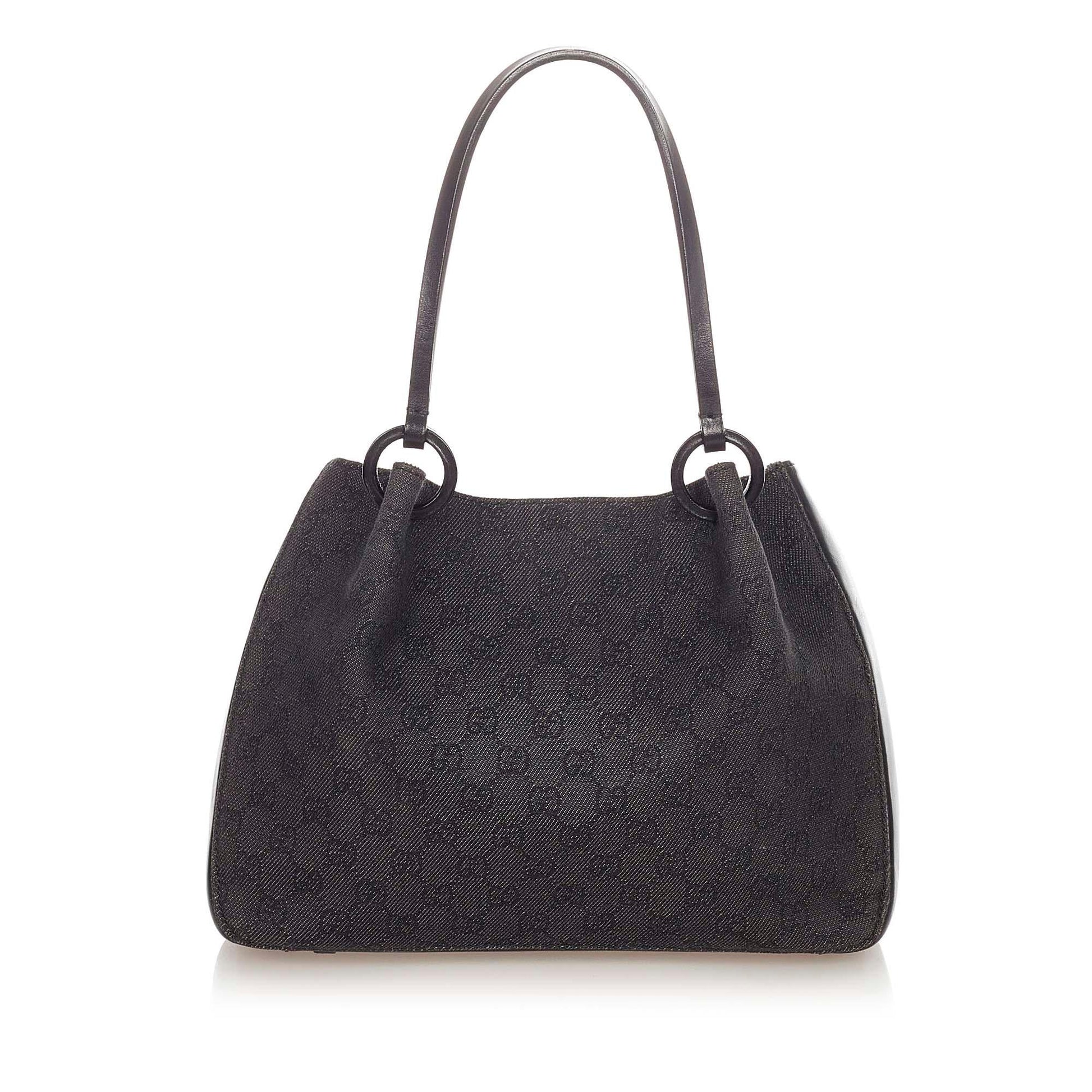 Gucci GG SHG Canvas Black Tote Bag 14