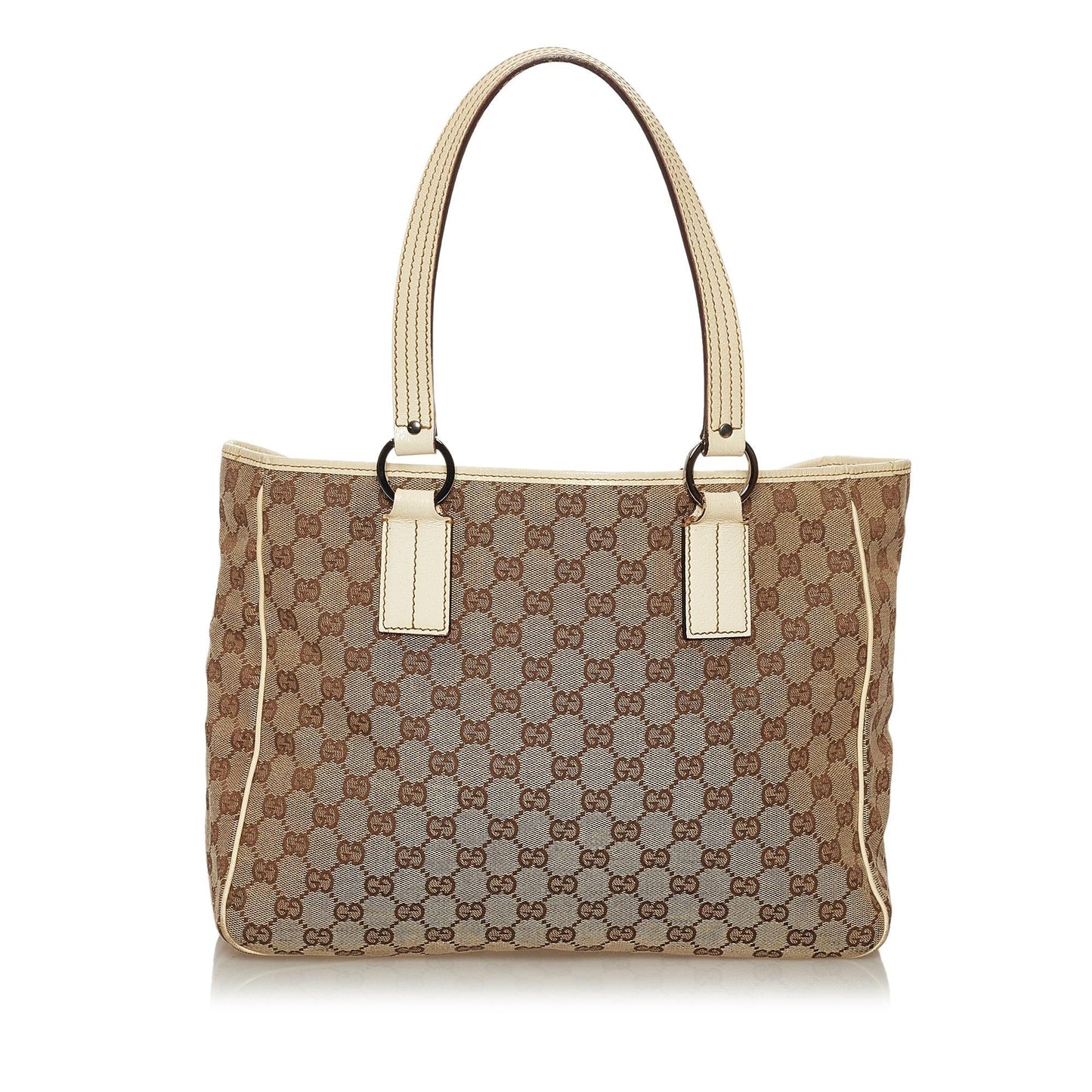 Gucci GG SHG Canvas White Brown Tote Bag