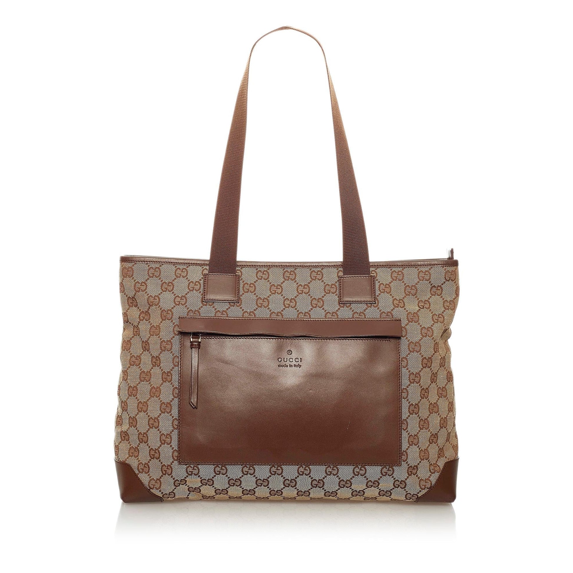 Gucci GG SHG Canvas Brown Tote Bag 27
