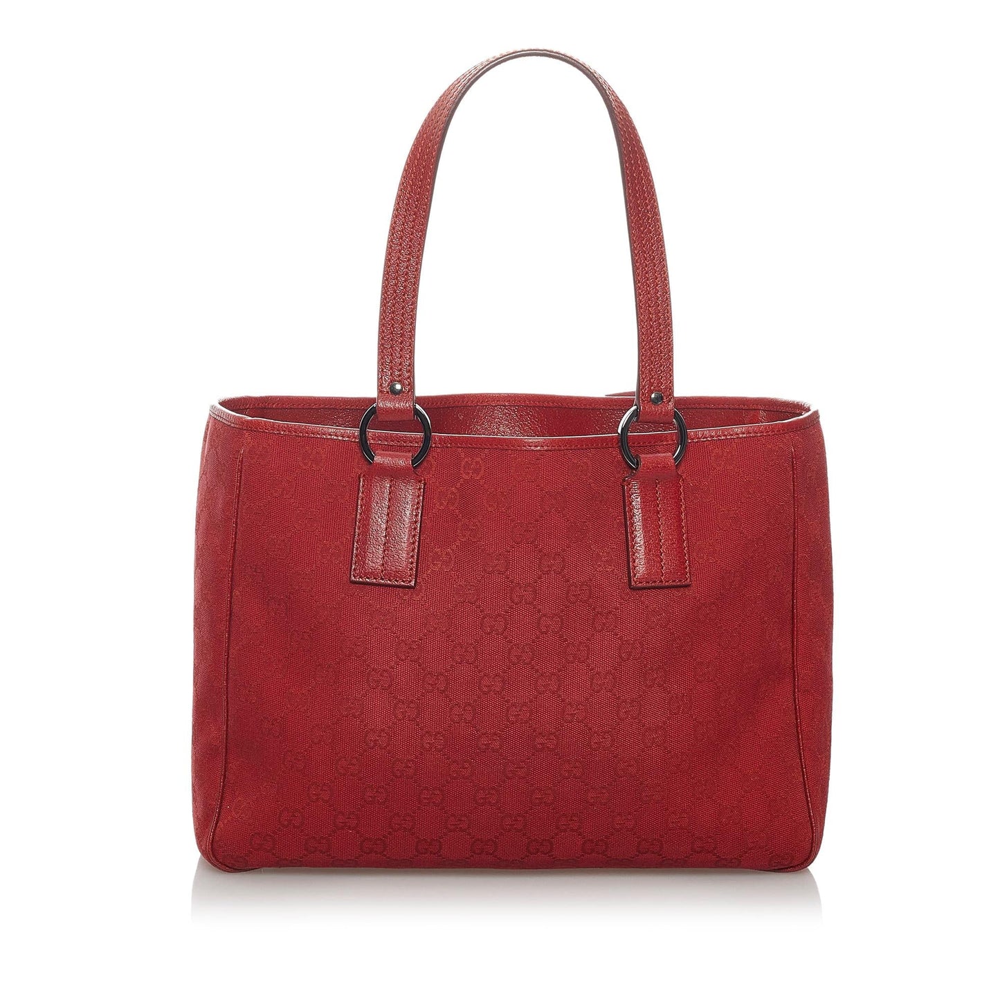 Gucci GG SHG Canvas Red Tote Bag 5
