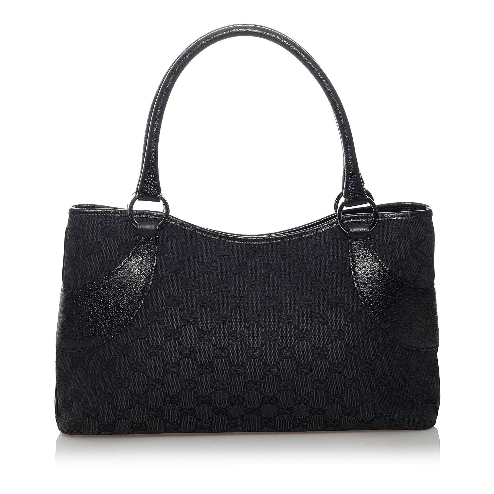 Gucci GG SHG Canvas Black Tote Bag 15