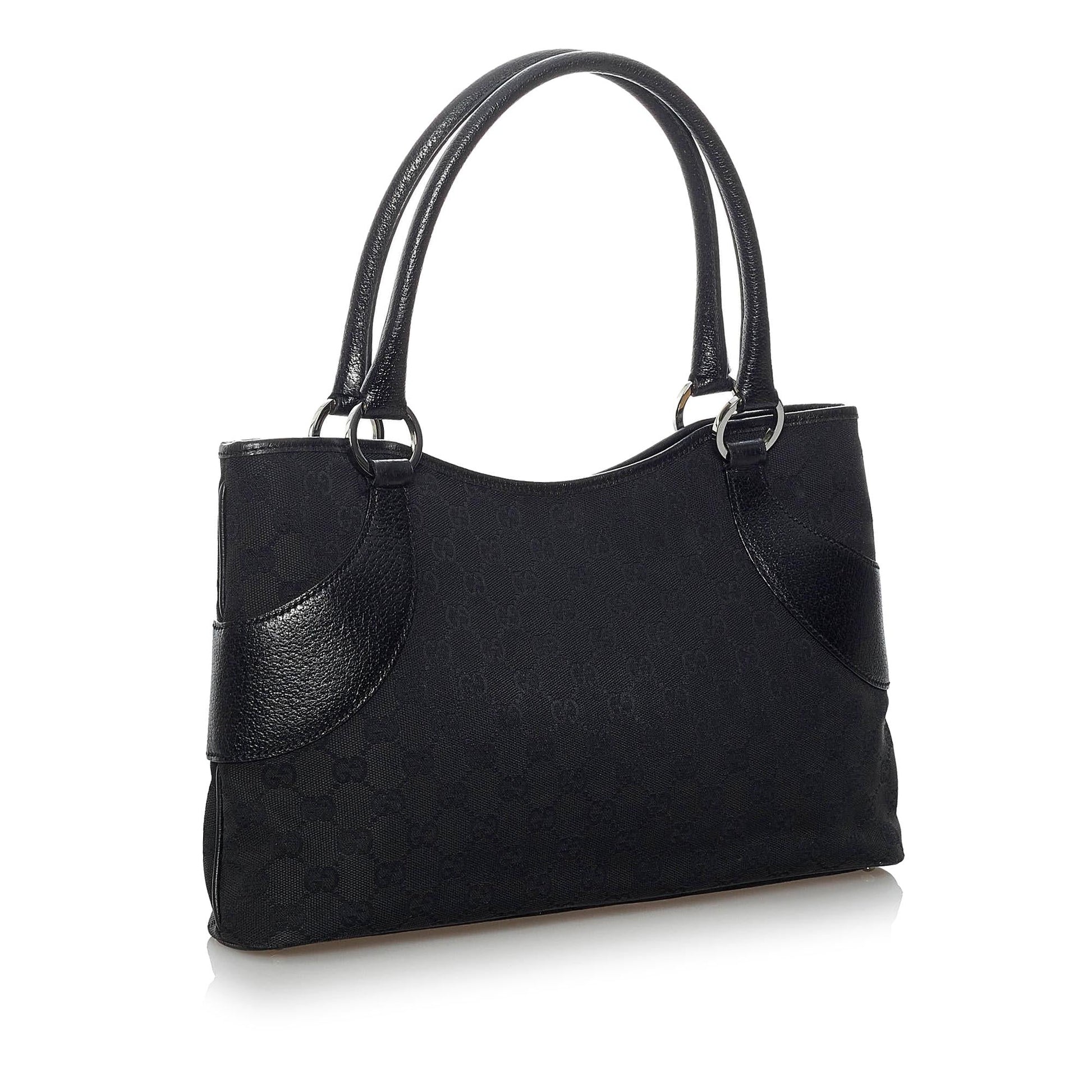 Gucci GG SHG Canvas Black Tote Bag 15