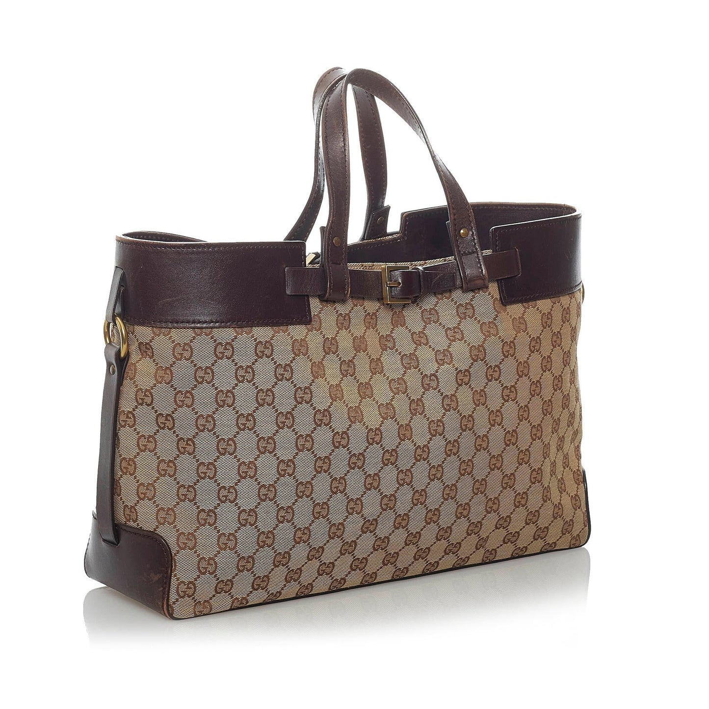 Gucci GG SHG Canvas Brown Tote Bag 28