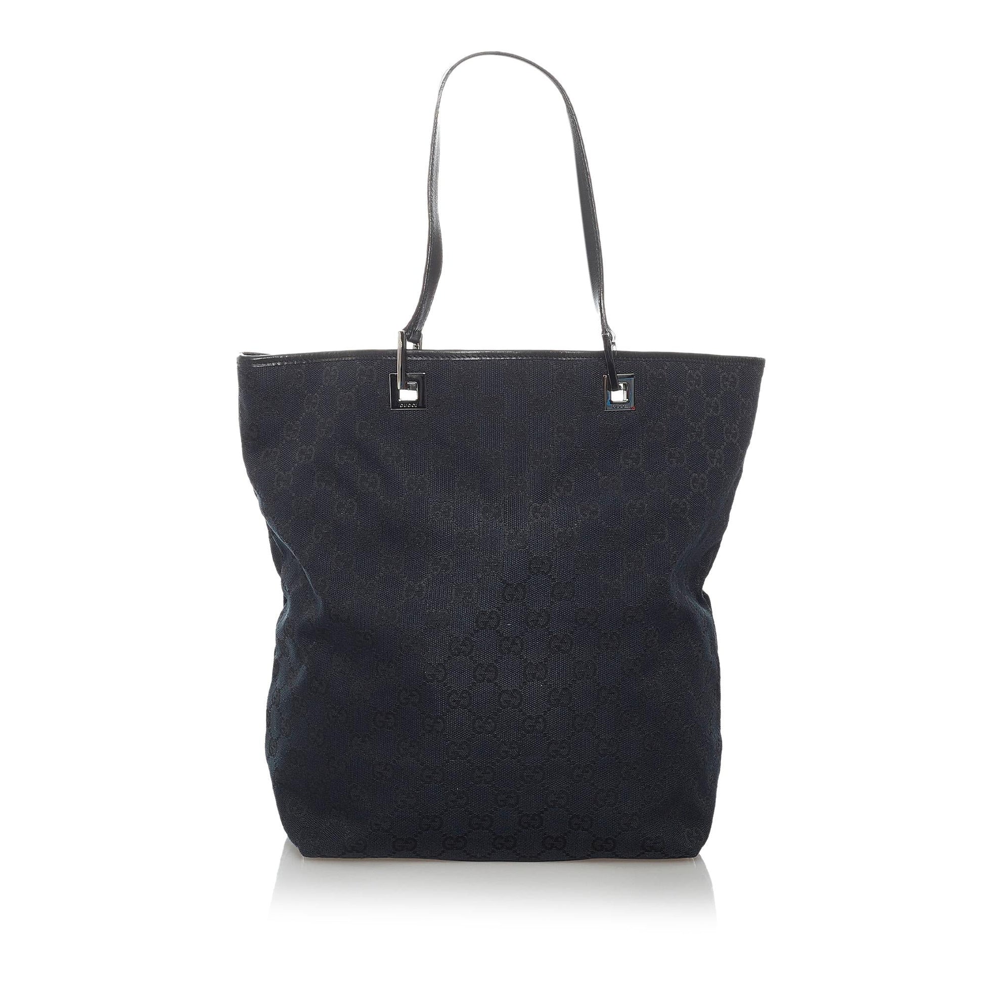 Gucci GG SHG Canvas Calf Black Tote Bag 3