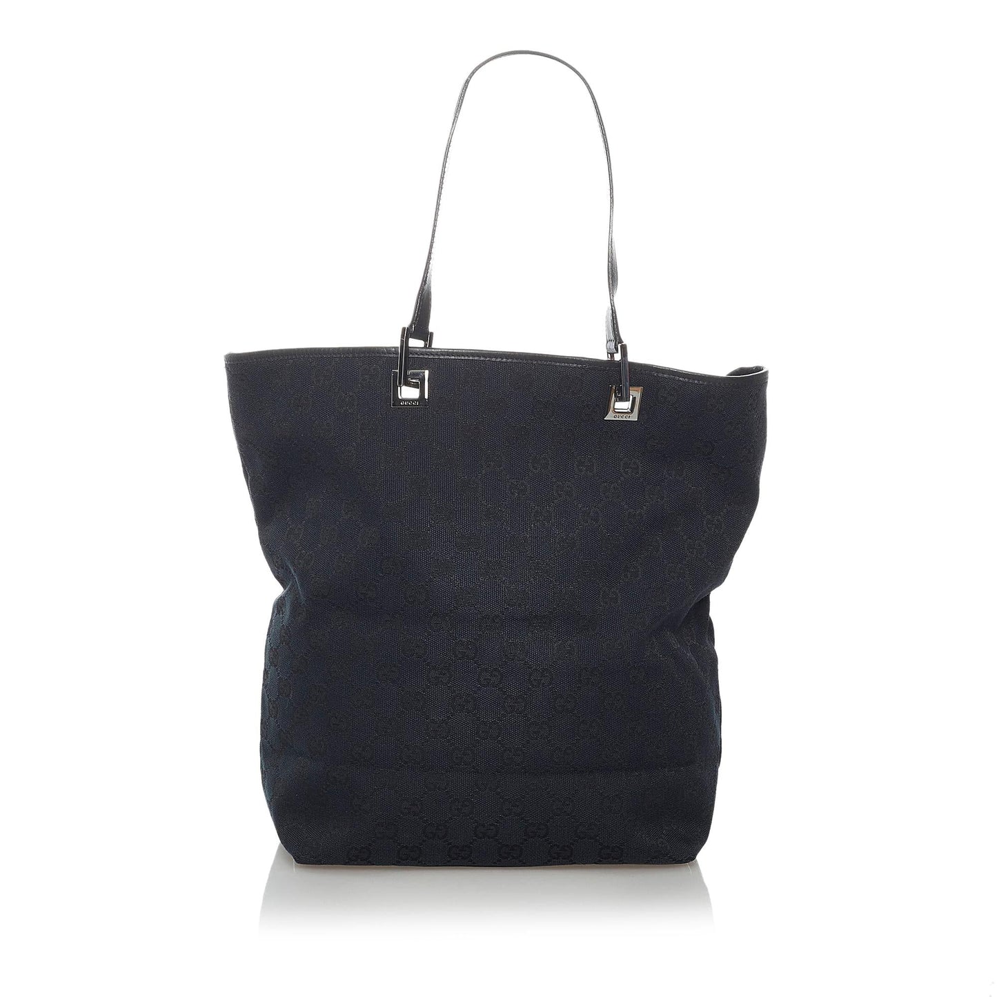 Gucci GG SHG Canvas Calf Black Tote Bag 3