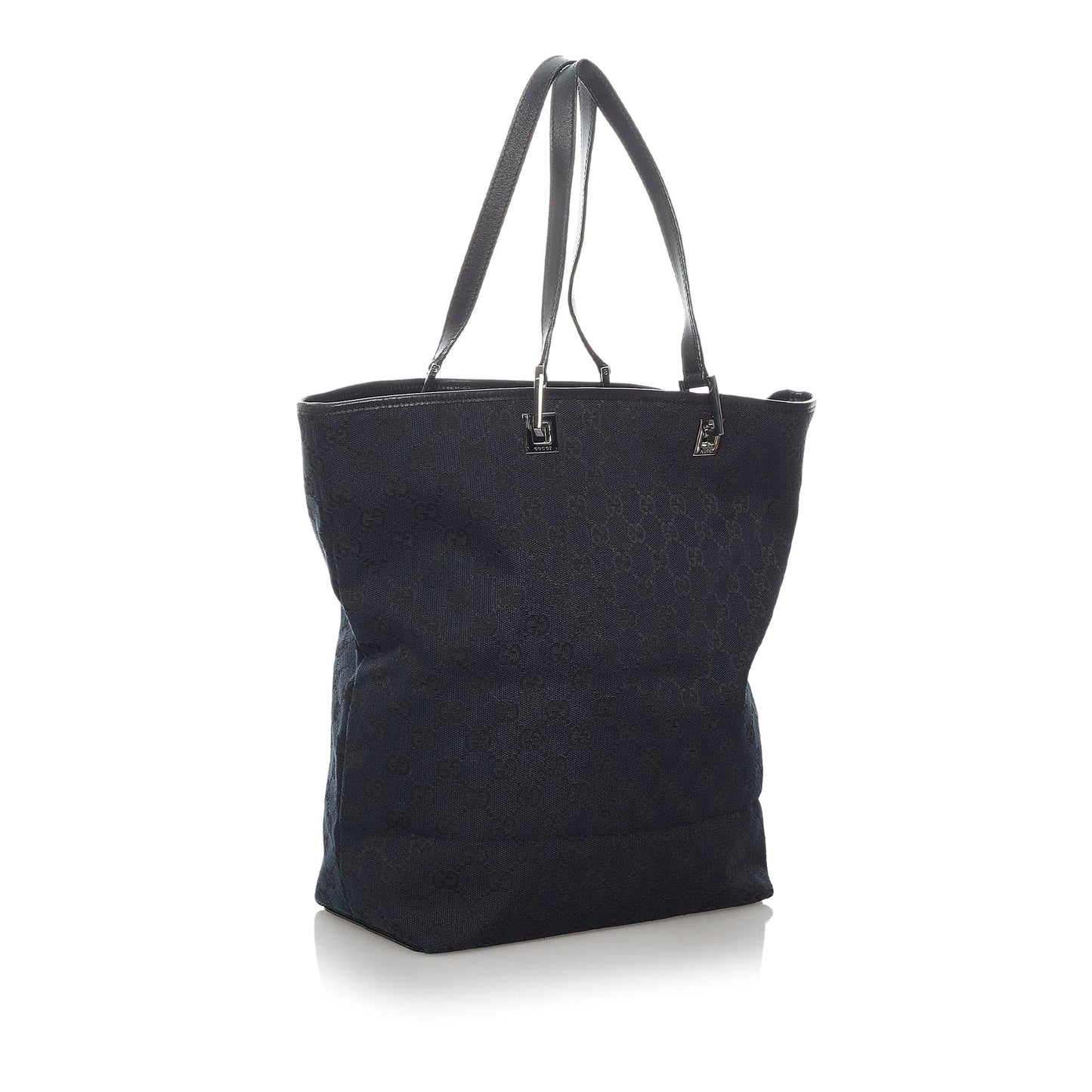 Gucci GG SHG Canvas Calf Black Tote Bag 3