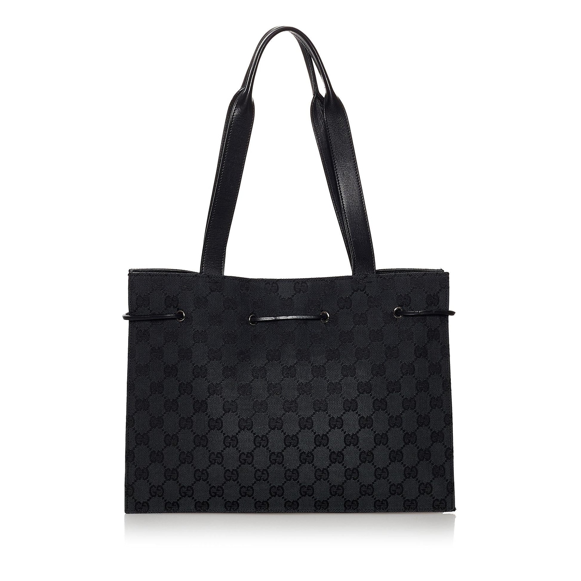 Gucci GG SHG Canvas Black Tote Bag 16