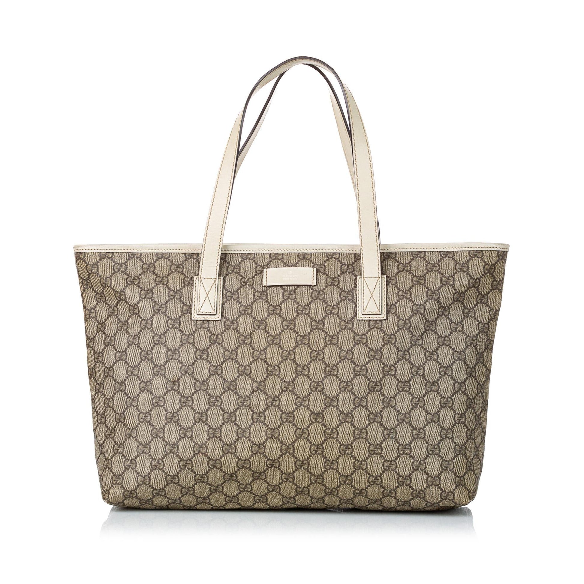 Gucci GG SHG Canvas Calf Brown Tote Bag 8
