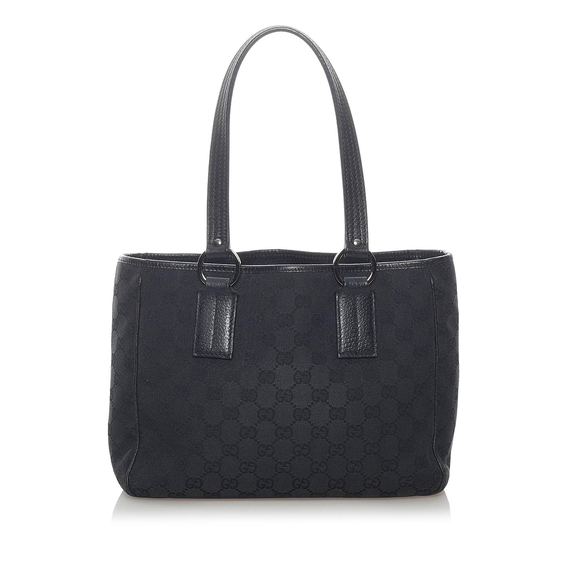 Gucci GG SHG Canvas Black Tote Bag 19