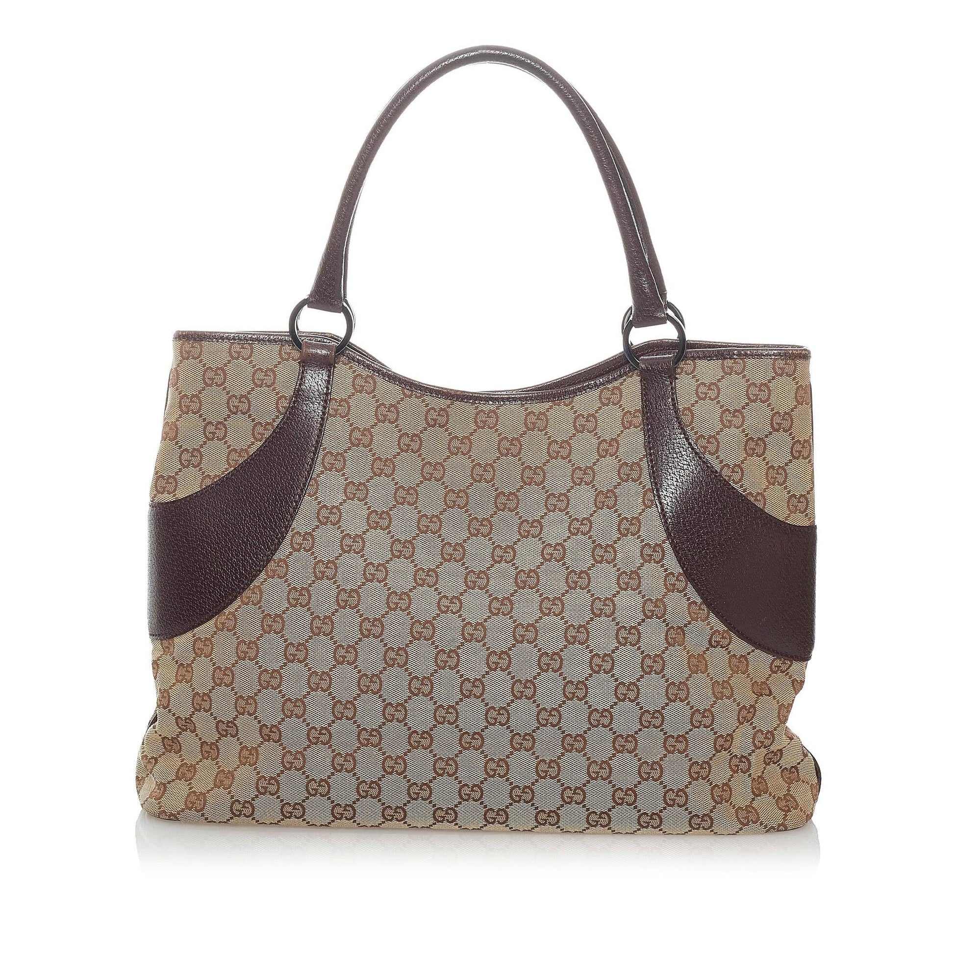 Gucci GG SHG Canvas Brown Tote Bag 32