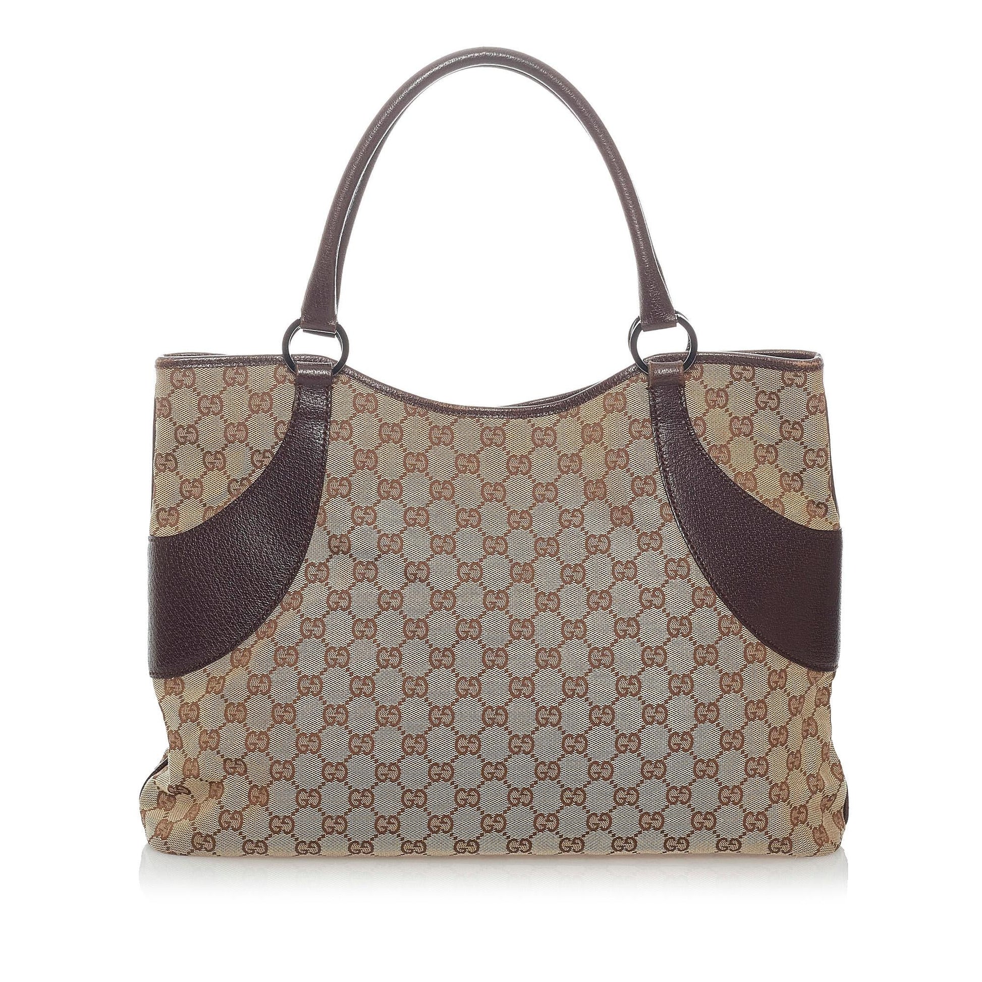 Gucci GG SHG Canvas Brown Tote Bag 32