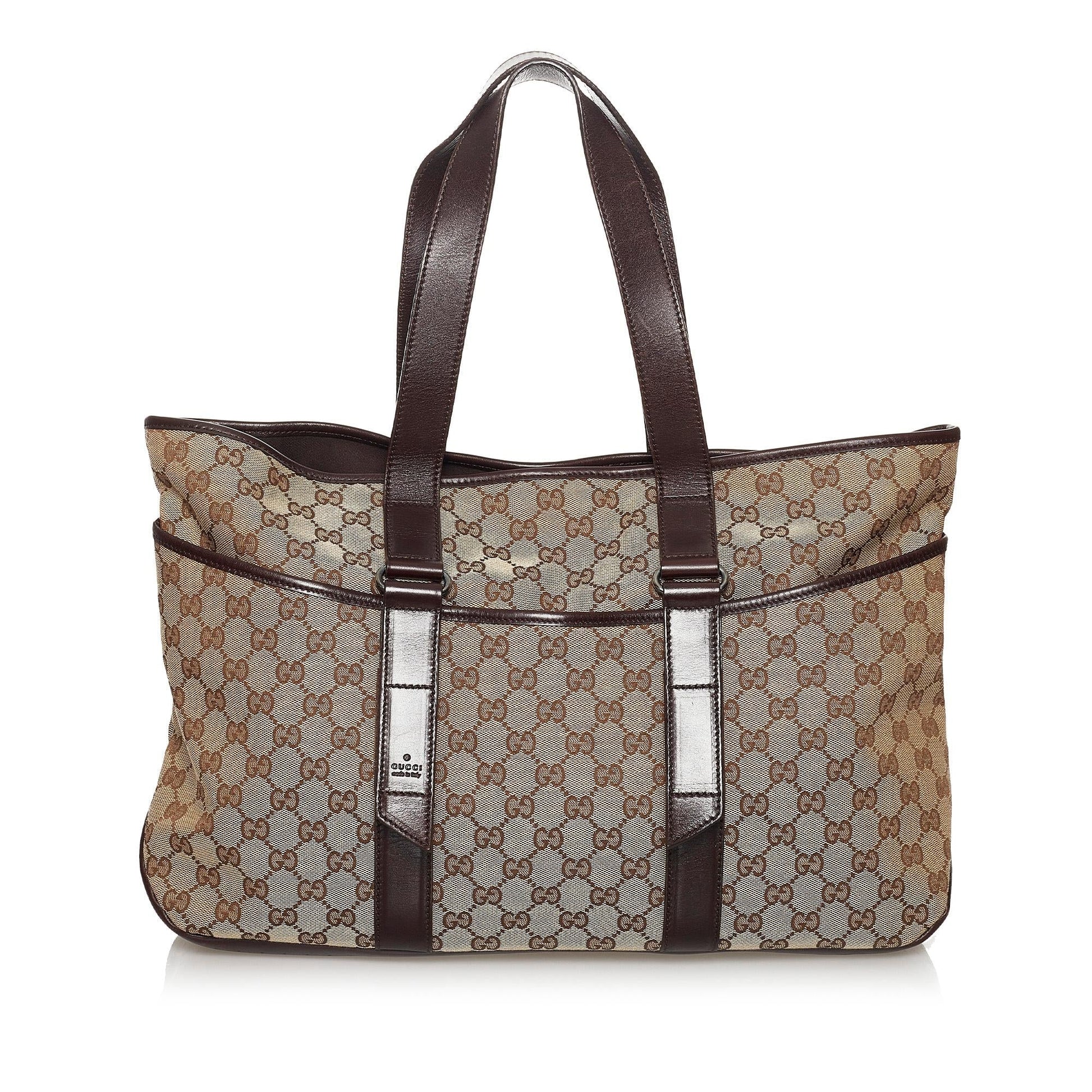 Gucci GG SHG Canvas Brown Tote Bag 31