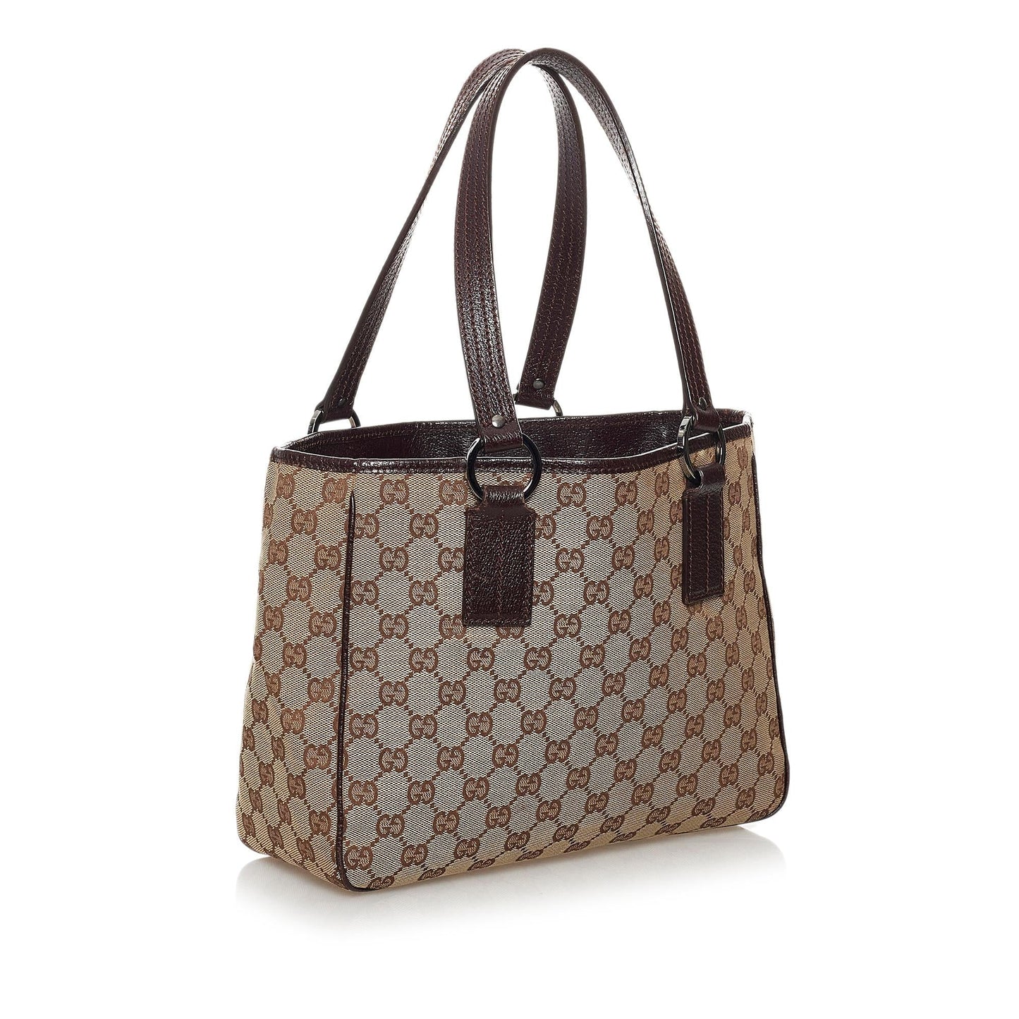 Gucci GG SHG Canvas Brown Tote Bag 34
