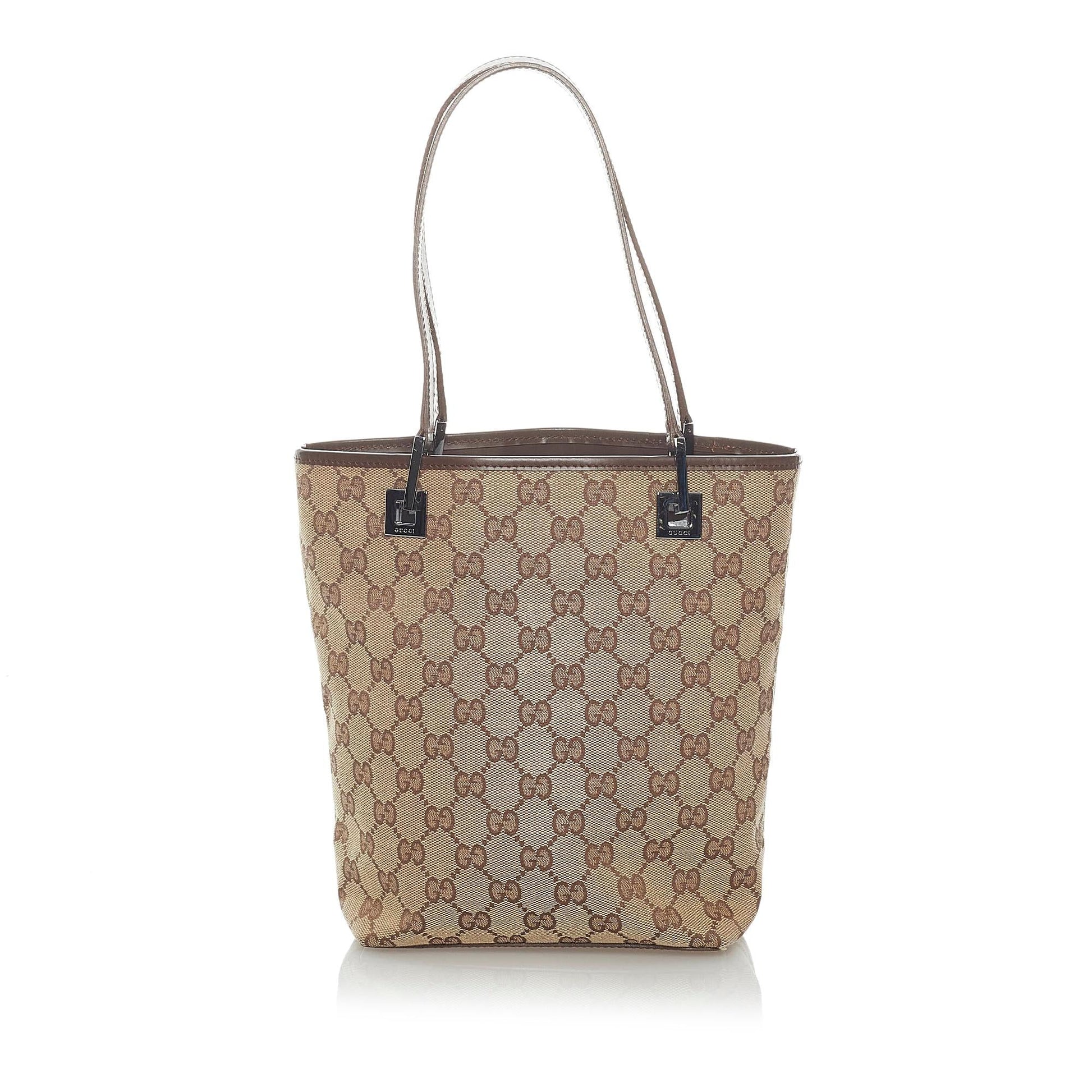 Gucci GG SHG Canvas Brown Tote Bag 39